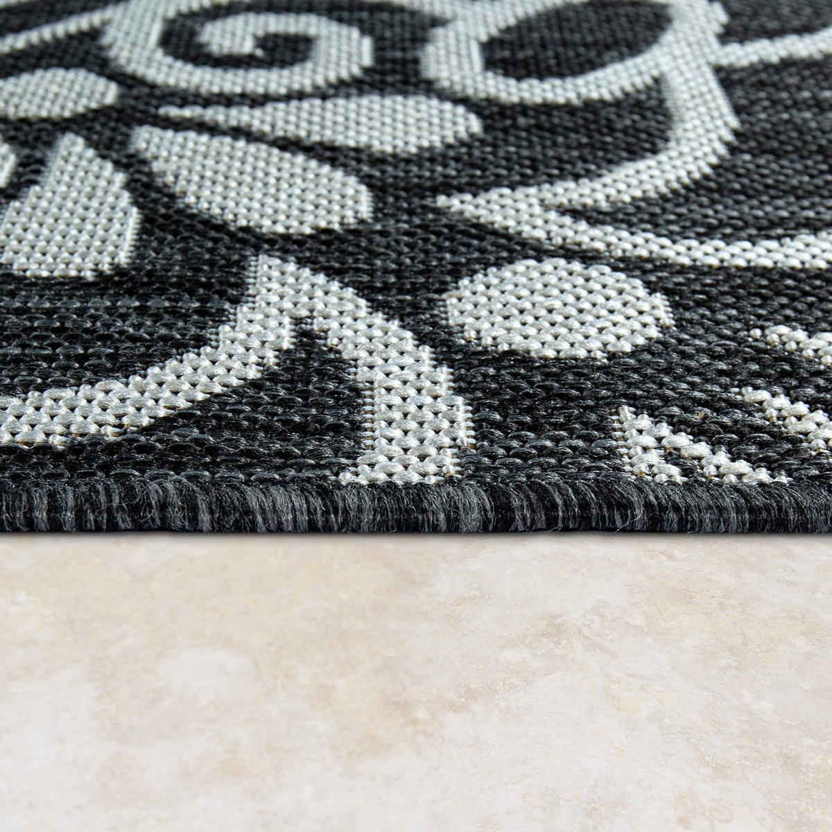 OUTDOORTEPPICH 60/100 cm Coco 205 - Schwarz, Kunststoff (60/100cm) - Paco Home