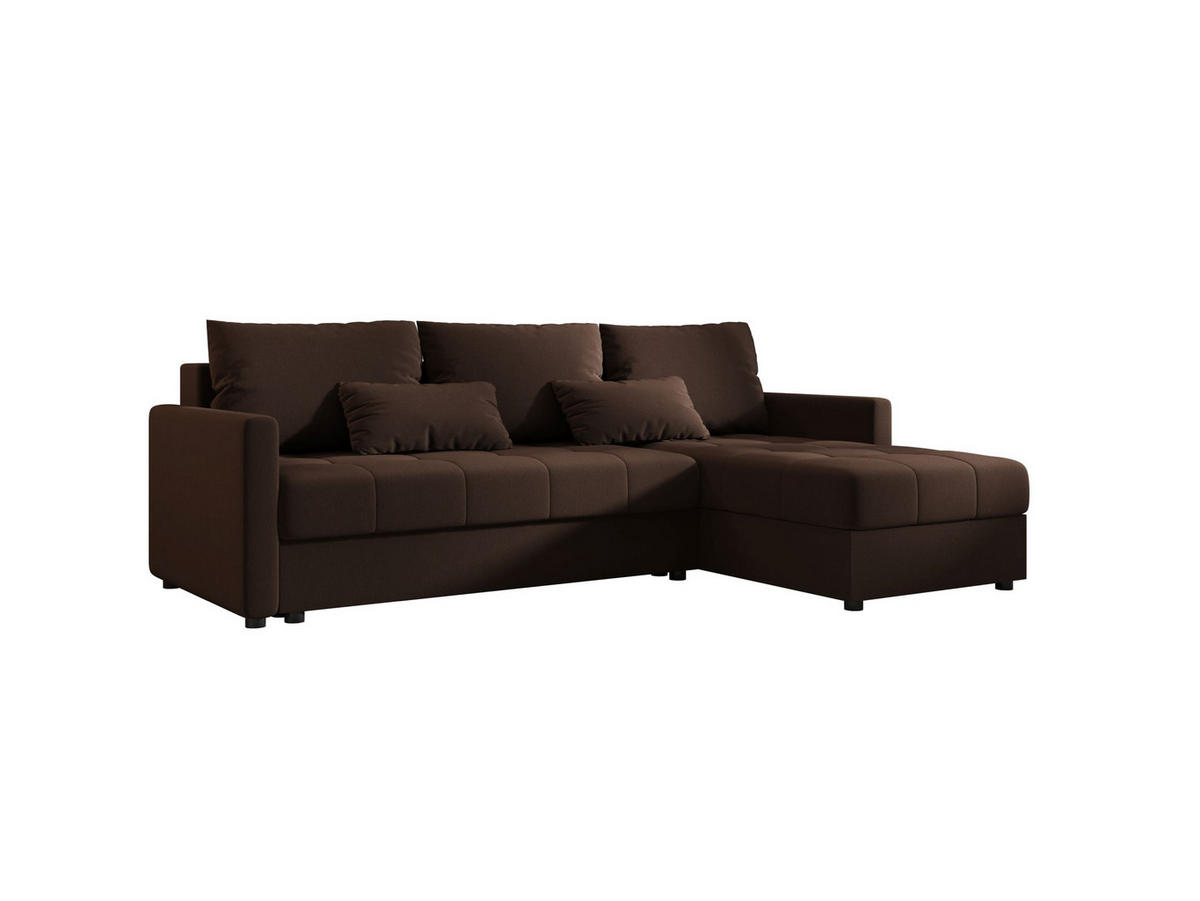 ECKSOFA MOS L BIS Cosmic 800 Rechts mit Schlaffunktion - Braun, Textil (220/143cm) - Bedante