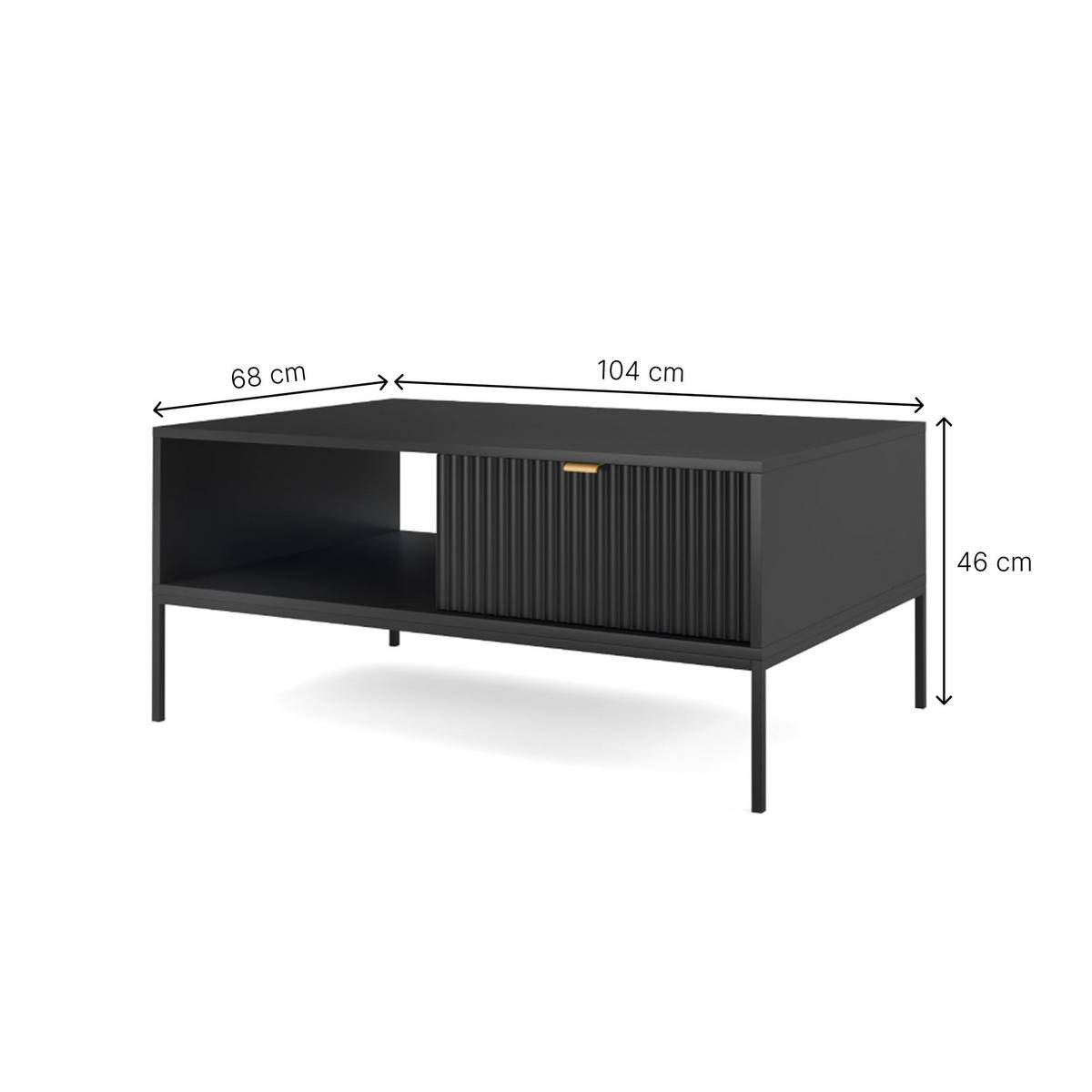 COUCHTISCH Font 104x46x68 cm - Modern Wohnzimmertisch Gefertigt aus Robuster Laminierter Spanplatte - Beige Kaschmir - Beige, Holzwerkstoff (46/104/68cm) - Chilly