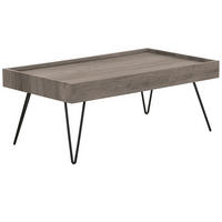 COUCHTISCH dunkler Holzfarbton/taupe rechteckig 100/60 cm Welton - Schwarz/Braun, Holzwerkstoff (60/100/42cm) - Beliani