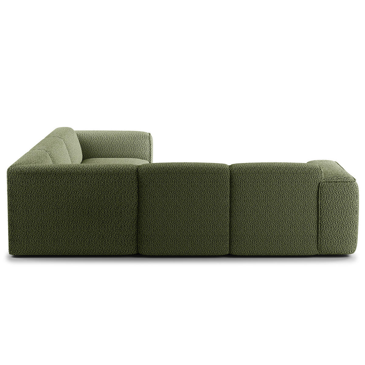 ECKSOFA mit Rundecke - Schwarz/Grün, Kunststoff/Textil (325/260cm) - home24