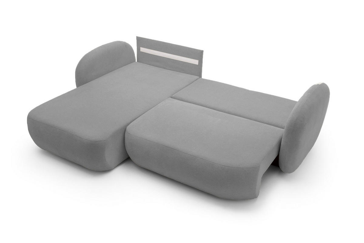 ECKSOFA OLIO L-Form Schlaffunktion mit Bettkasten, lose Rückenkissen, freistehend, LINKS 174x248 cm Dark grey - Dunkelgrau, Holz/Textil (174/248cm) - DomoHome