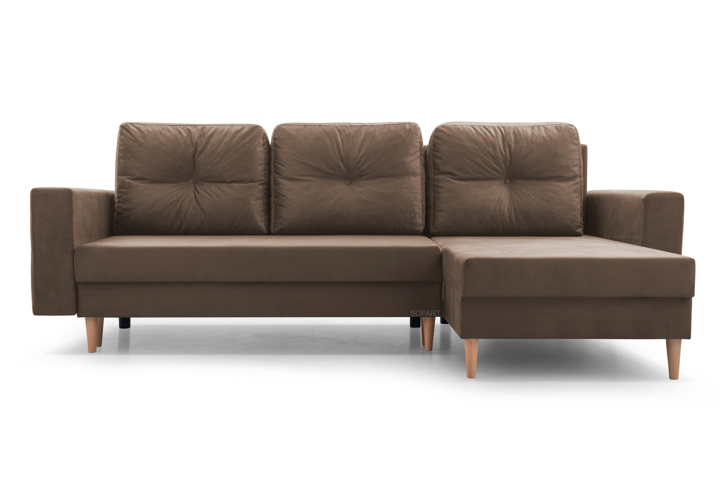 ECKSOFA Carl L - Braun - Braun, Holz (232/137cm) - Möblo