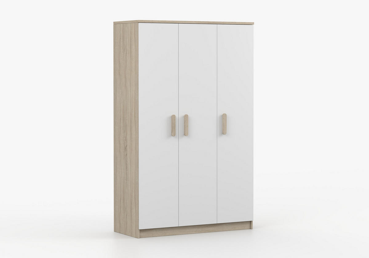 JUGENDZIMMER Elora in Eiche und Weiß – 6-teiliges Set – Grifffarbe Sonoma Eiche - Braun, Holzwerkstoff (80/200/120cm)