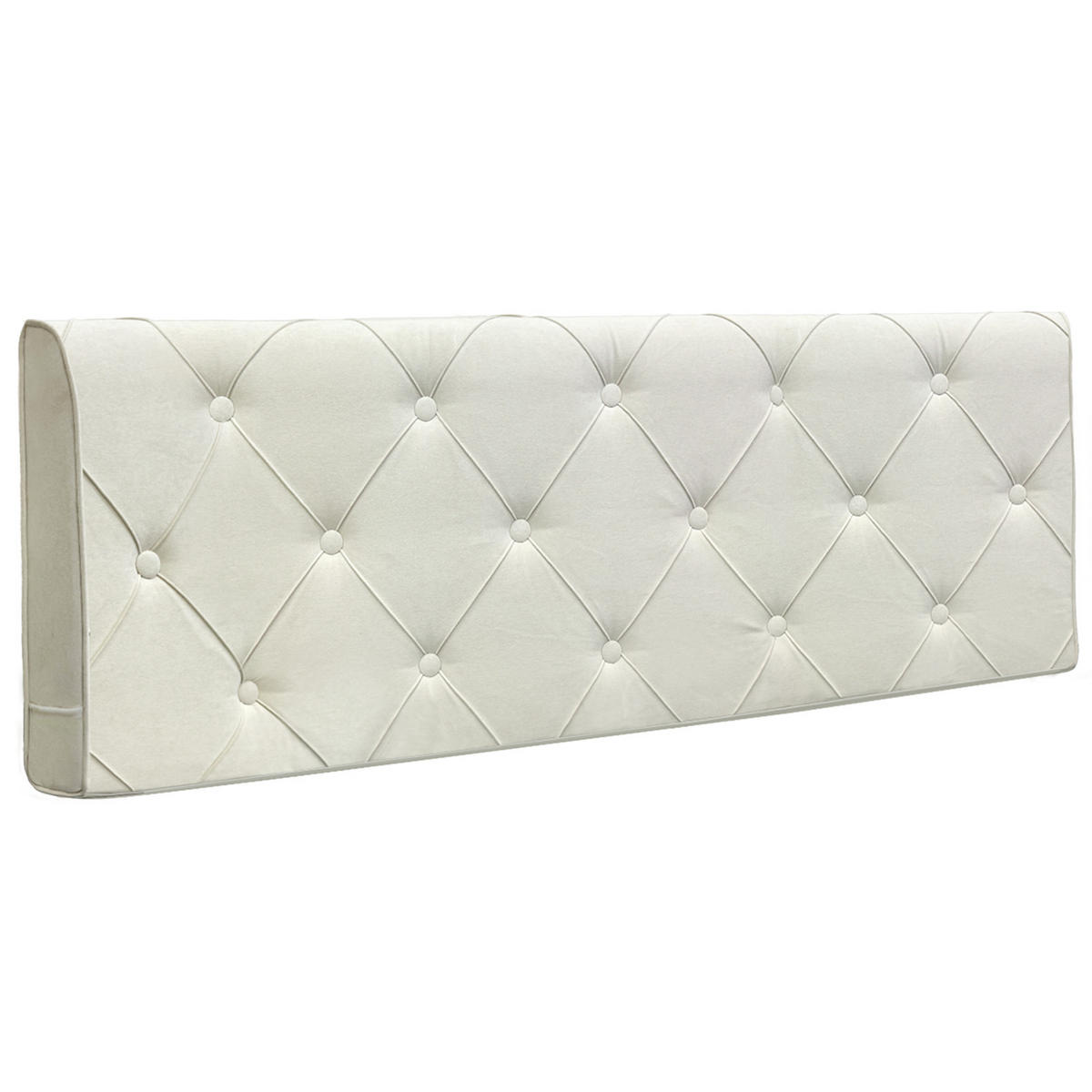 KOPFTEIL Quadratisches Raster Wildlederimitat 60*183cm - Beige/Grau, Textil (10/60/180cm) - Vercart