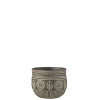 BLUMENTOPF FRESKO - Töpferei - Grau - M - Ø 18 cm - Grau, Keramik (18/15cm) - J-Line