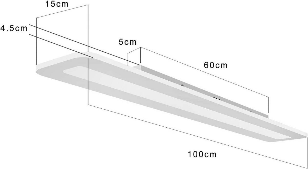LED-DECKENLEUCHTE Jojo 100/15/5 cm - Weiß, Kunststoff (100/15/5cm) - Nettlife