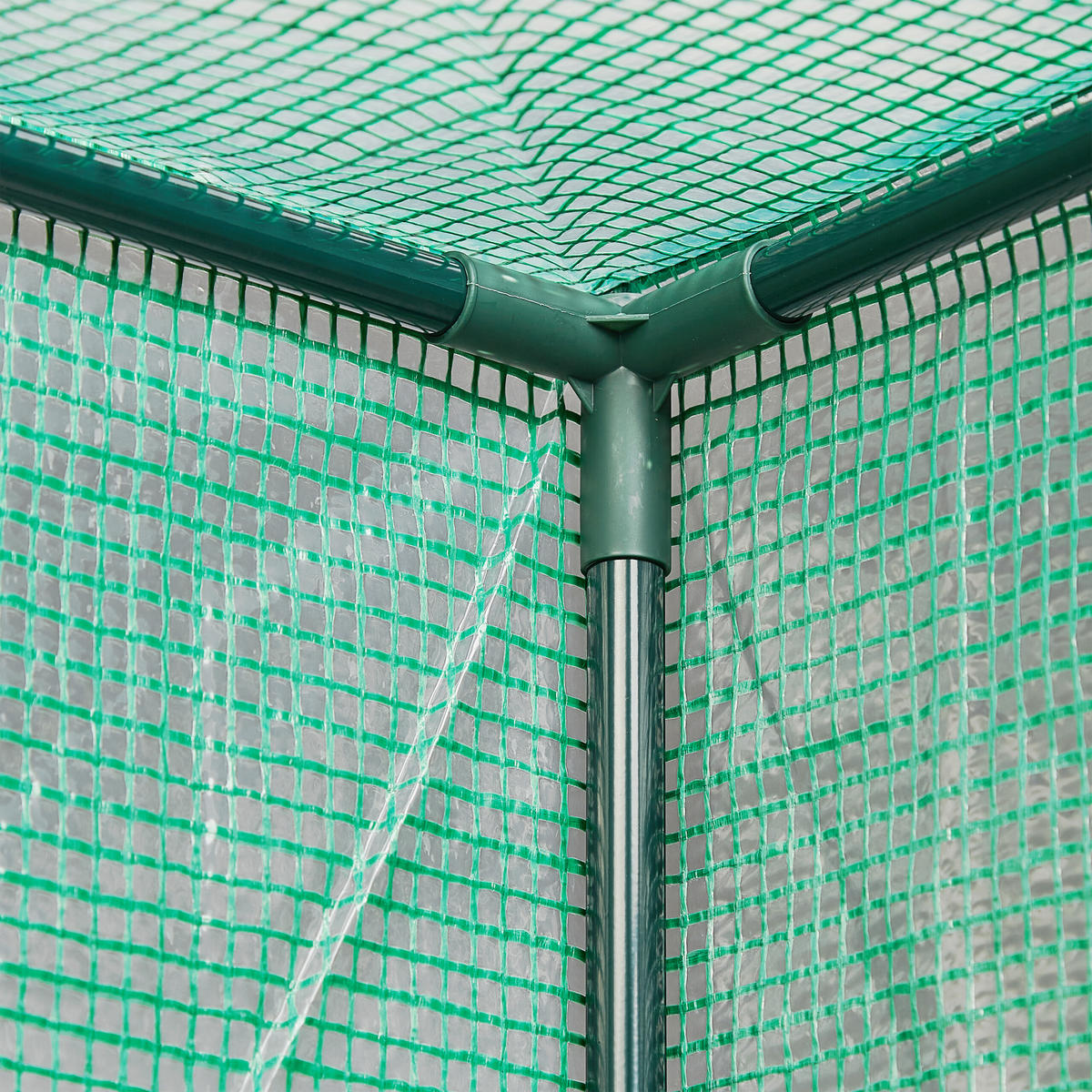 GEWÄCHSHAUS Transparent für Tomaten mit Schrägdach - Grün, Kunststoff/Metall (100/150/50cm) - Relaxdays