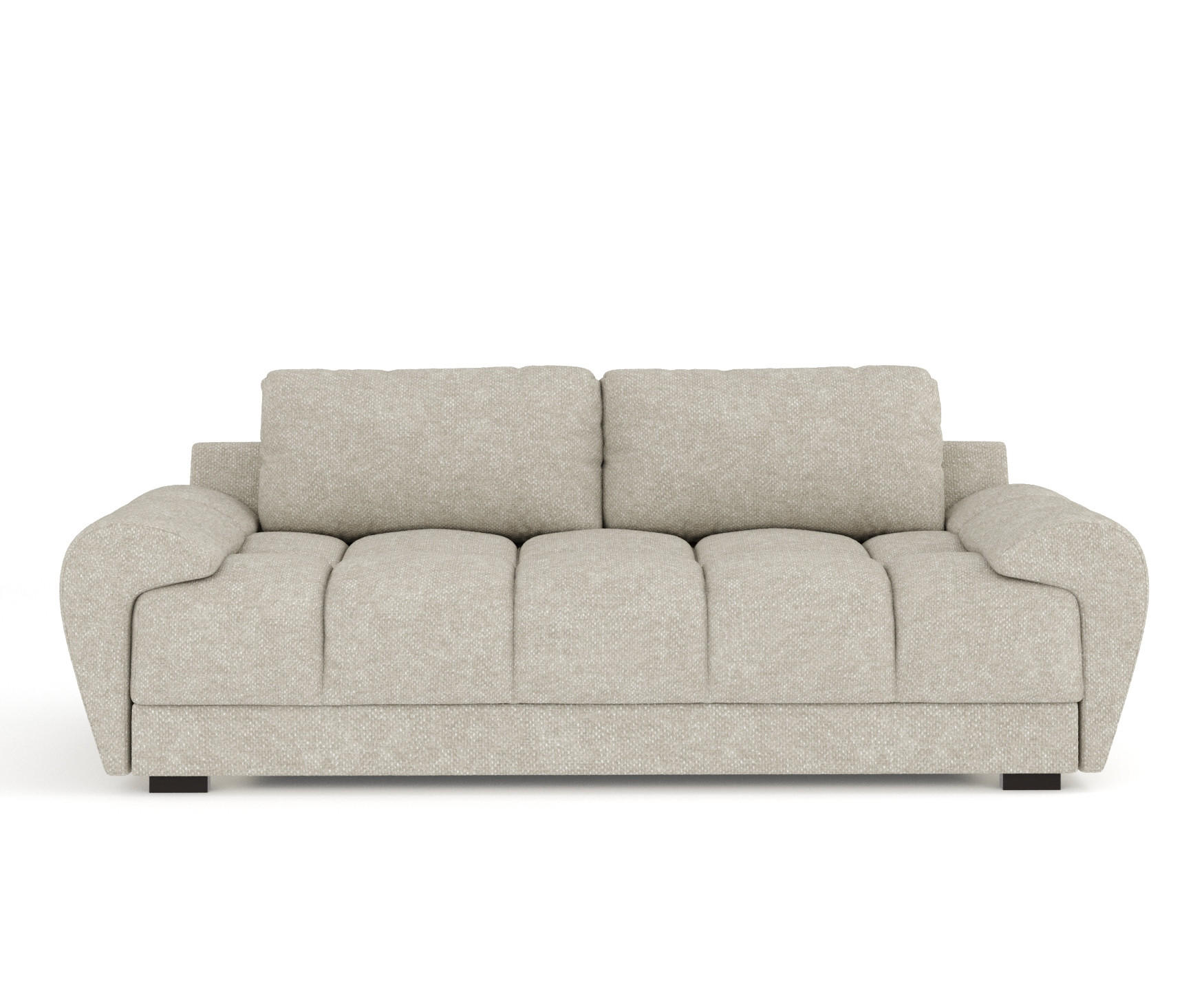 3-SITZER SOFA Peebles Beige Grau Chenille-Stoff - Beige/Schwarz, Holz/Holzwerkstoff (244/90/101cm) - Maison de Reve