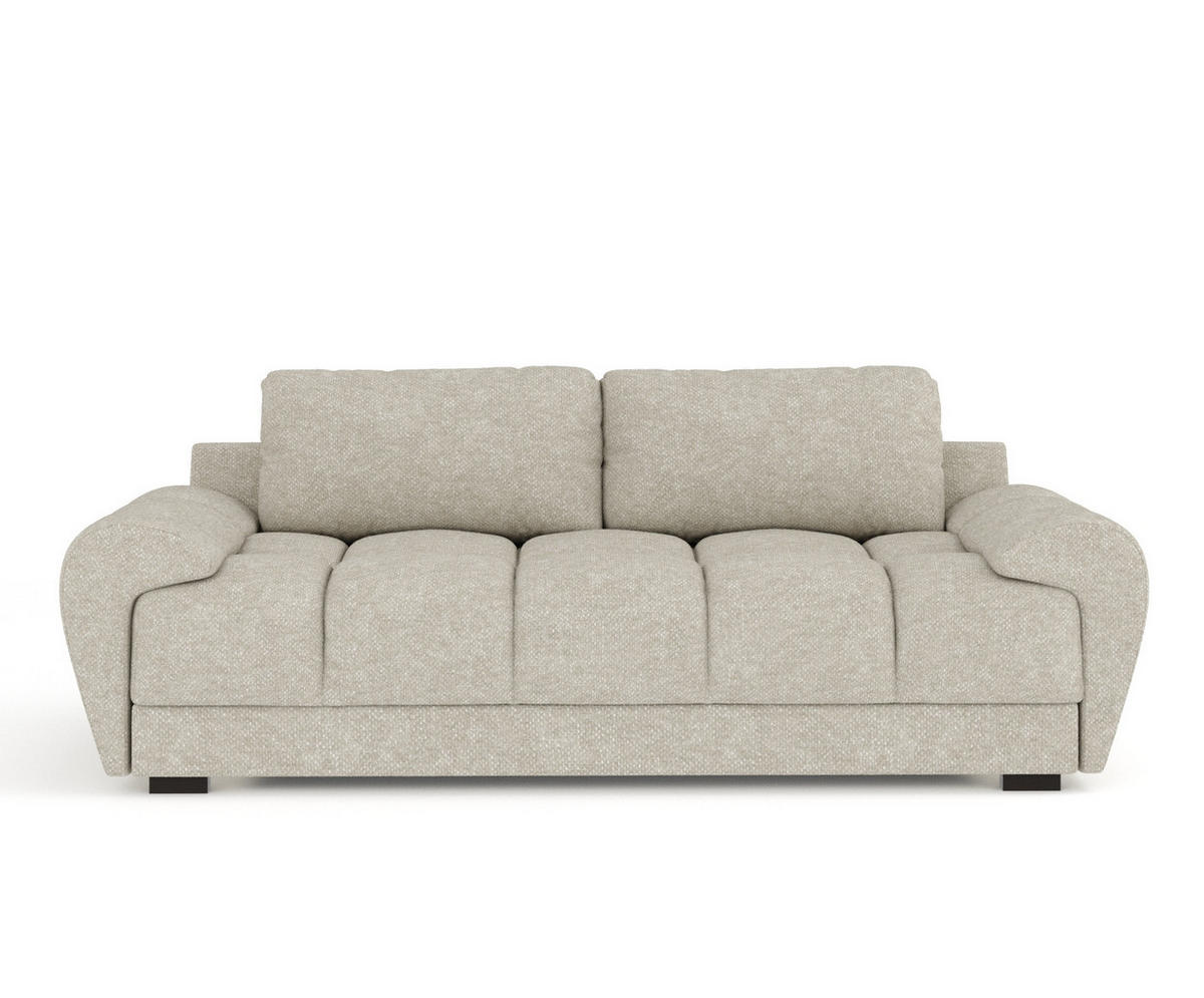 3-SITZER SOFA Peebles Beige Grau Chenille-Stoff - Beige/Schwarz, Holz/Holzwerkstoff (244/90/101cm) - Maison de Reve