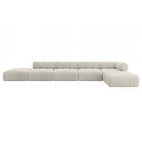ECKSOFA modulares Sofa Kerru-L3 - 475x190x70 cm Creme Cord - Hellgrau/Creme, Holzwerkstoff/Textil (475/190cm) - ALTDECOR