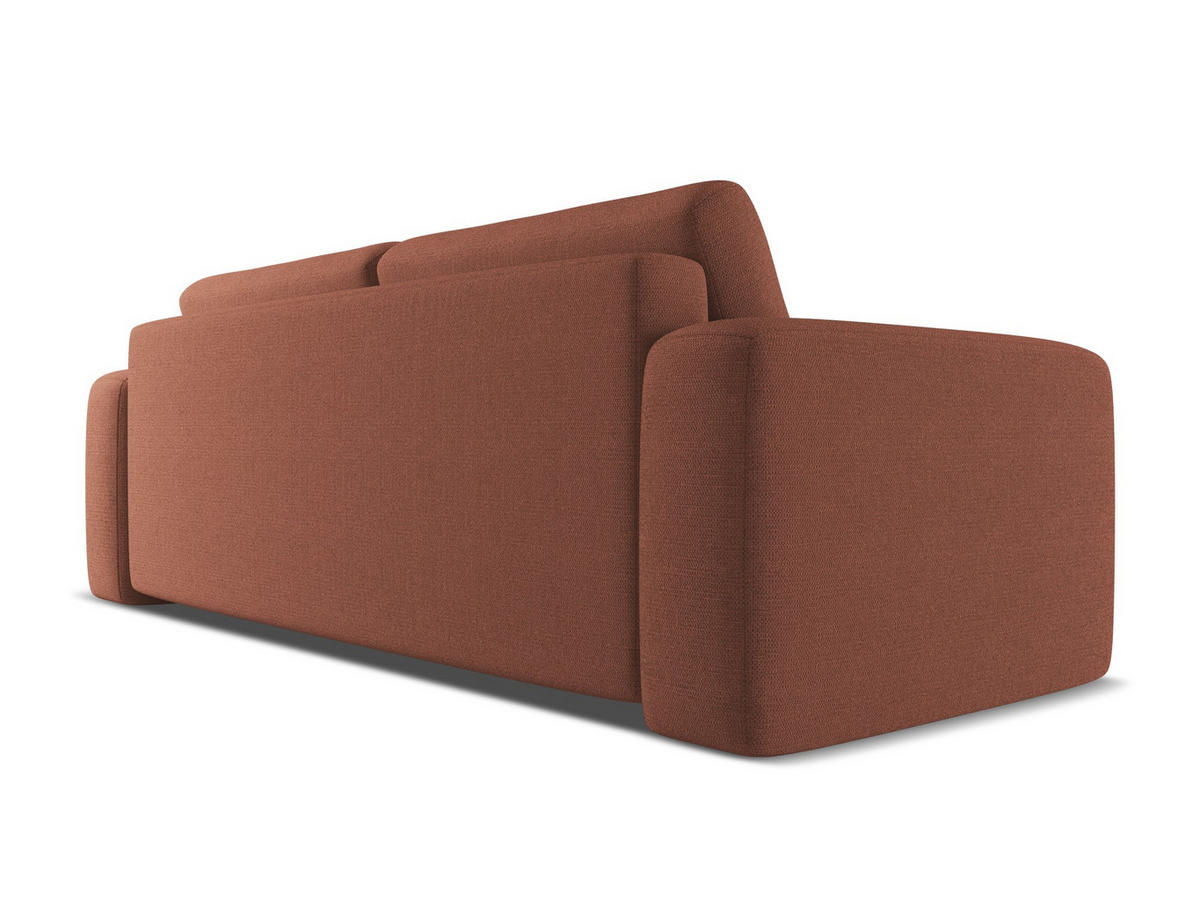 3-SITZER SOFA mit Schlaffunktion Chenille Stoff Pink - Pink/Hellrosa, Kunststoff/Textil (242/91/100cm) - Makamii