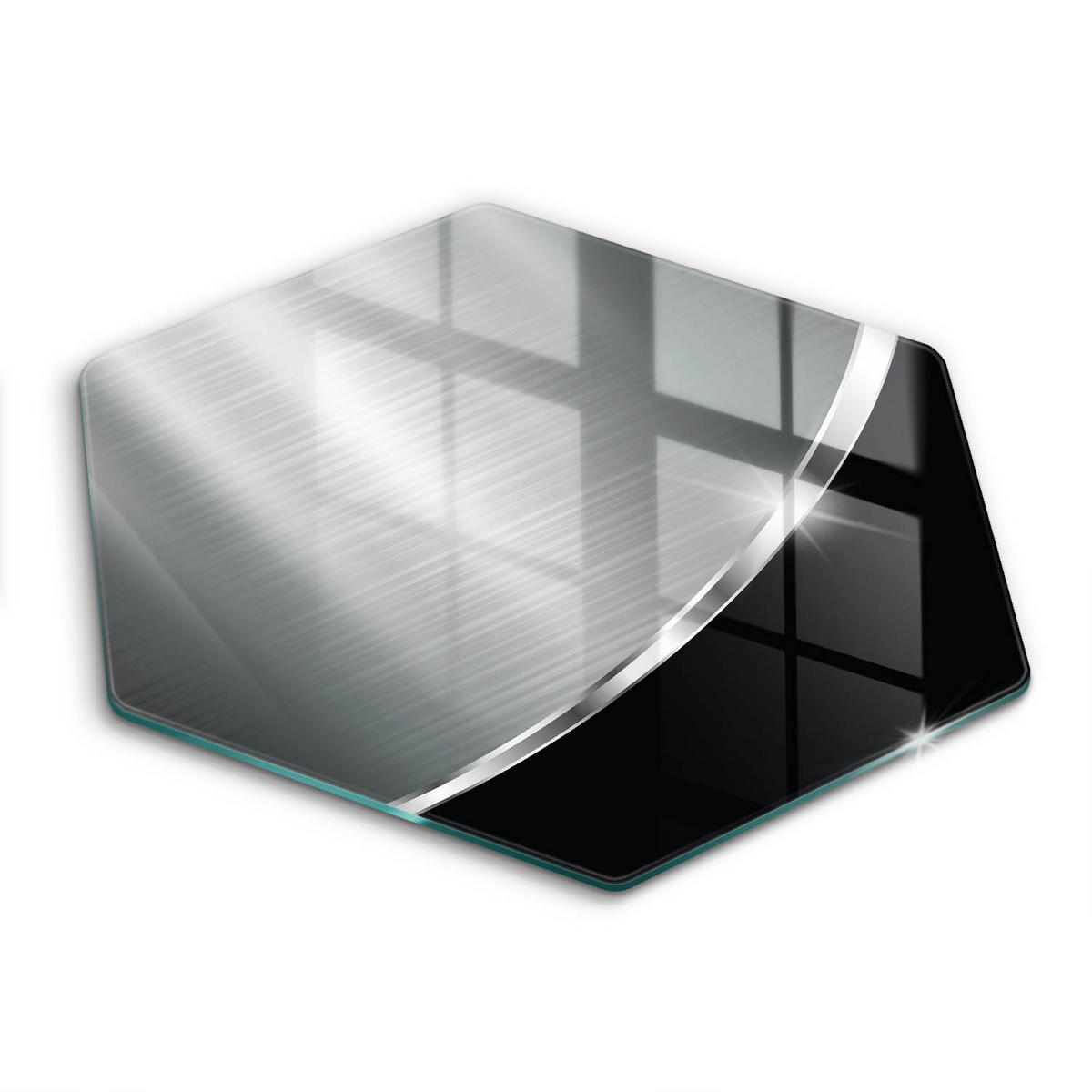 GLASPLATTE 40 cm Metallische Abstraktion - Alufarben, Glas (40/40cm) - Wallfluent