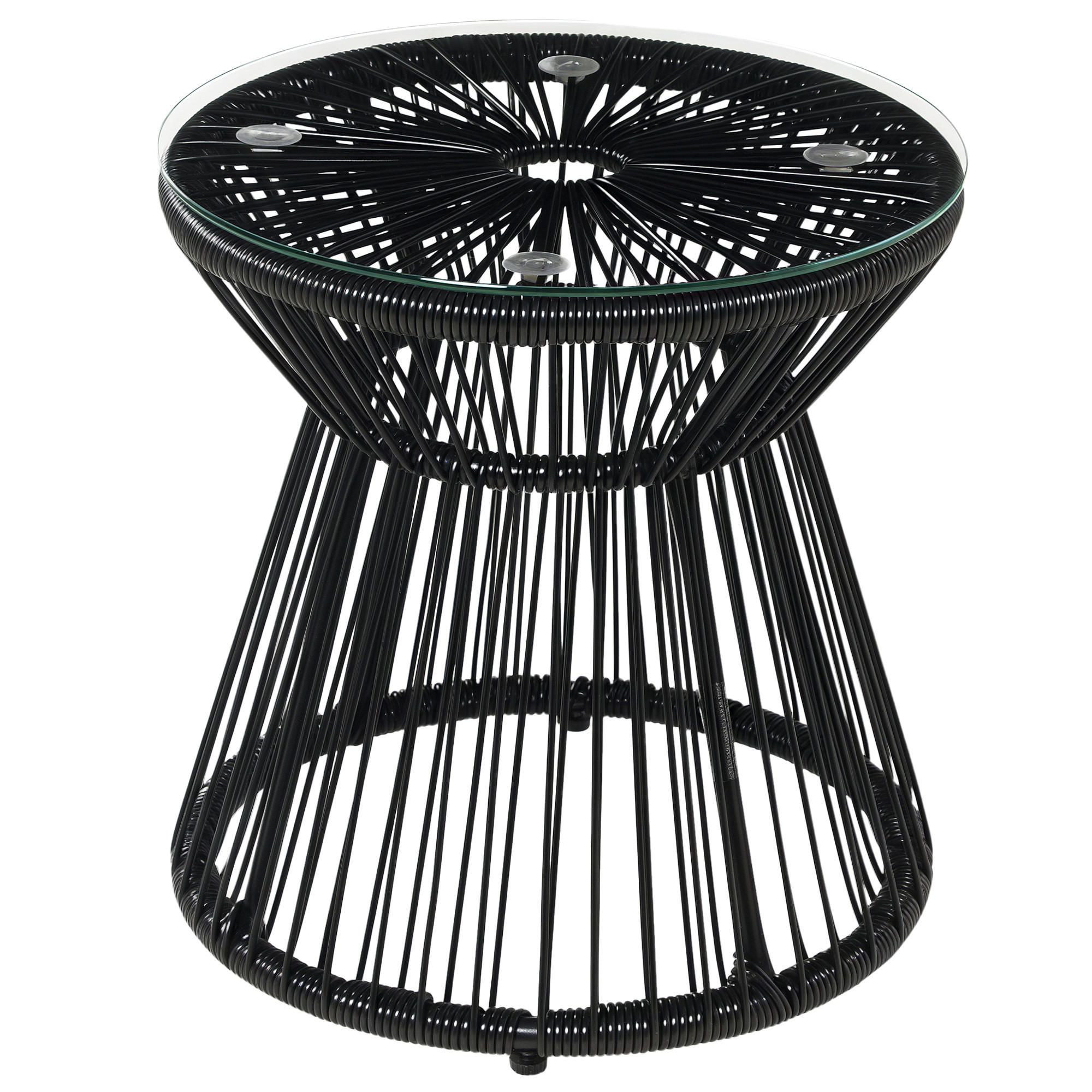 BEISTELLTISCH DE-06785 im Boho-Stil Schwarz - Schwarz, Glas/Kunststoff (40/40/42cm) - ComfortXL