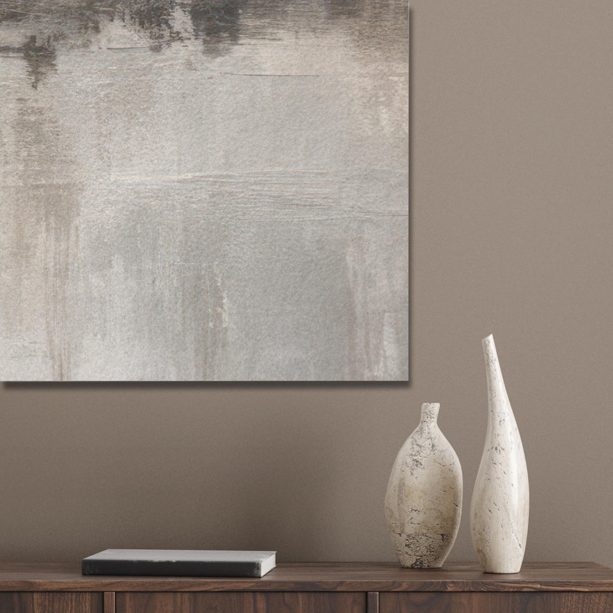 AKUSTIKPANEEL Moderne Kunst - Abstrakt - Beige 100x70 cm - Beige, Textil (100/0.9/70cm) - MuchoWow