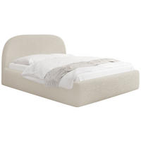 POLSTERBETT Puro mit Bettkasten, Creme Boucle 160 x 200 cm – mit Metall-Lattenrost - Birkefarben/Creme, Holzwerkstoff/Kunststoff (160/200cm) - WFL GROUP