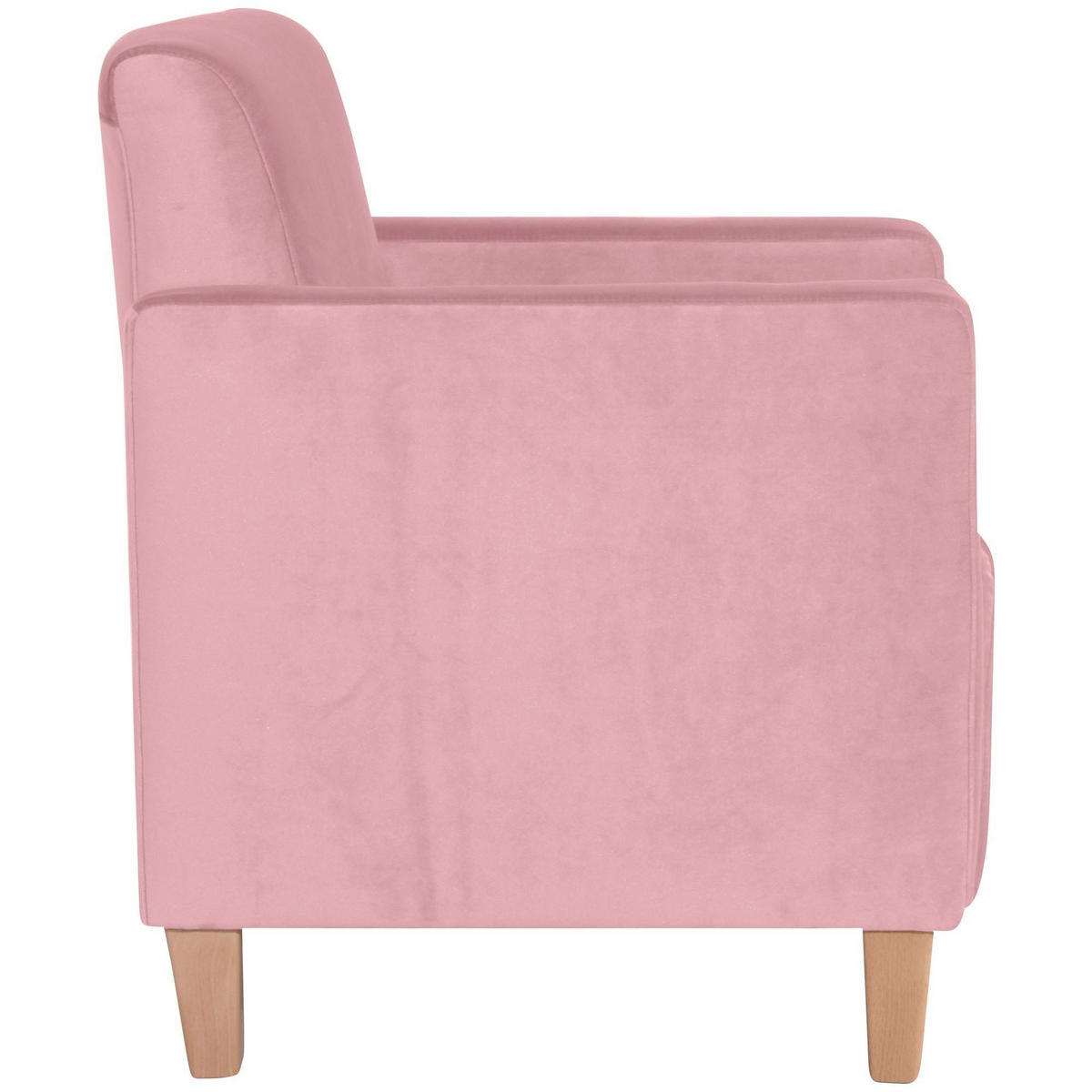 SESSEL Karol Bezug Samtvelours Buche natur / rosé - Rosa, Kunststoff (71/81/70cm) - 58aufmkessel