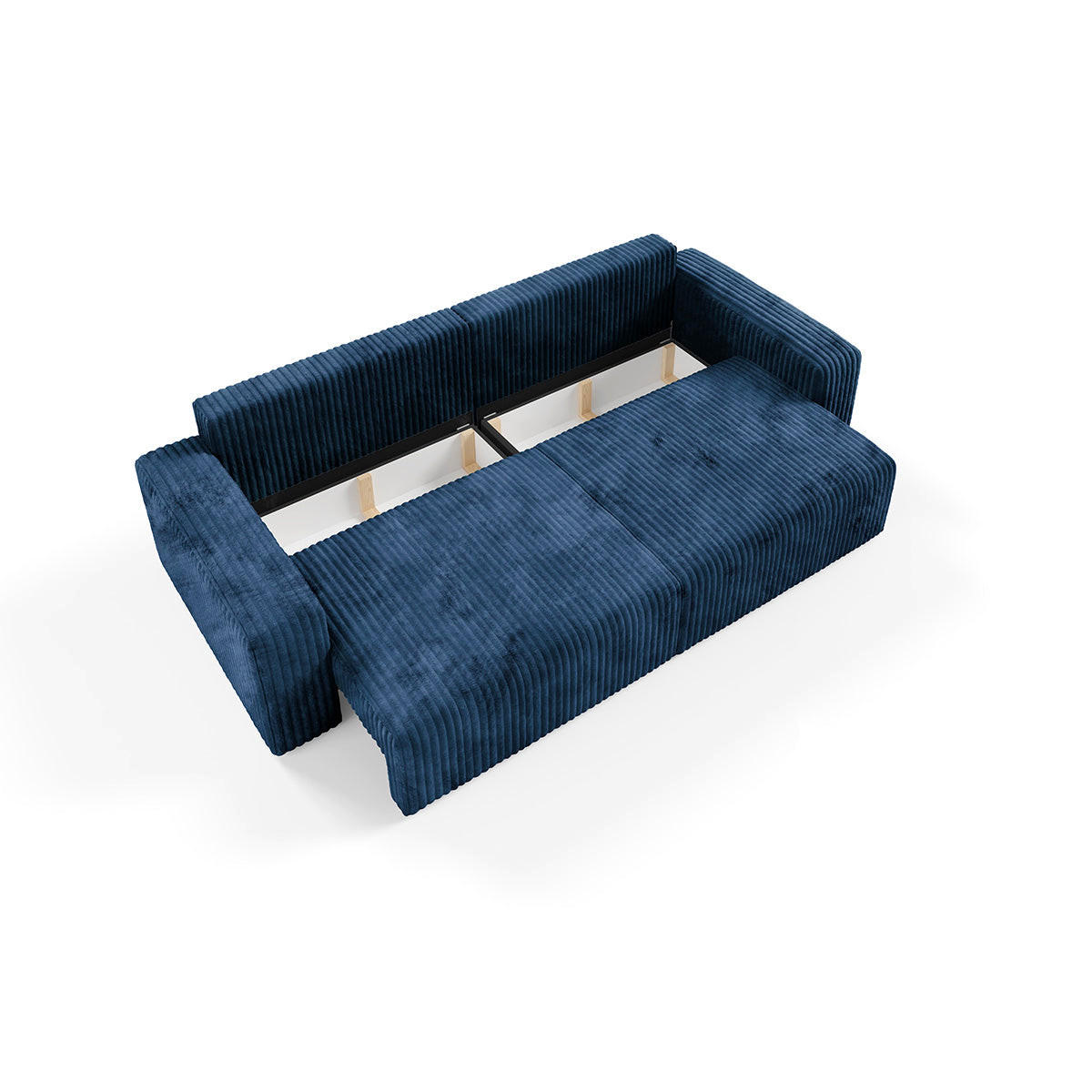 SOFA Angela 3 Sitzplätze Marineblau - Blau, Holz (252/86/105cm) - Petits-meubles