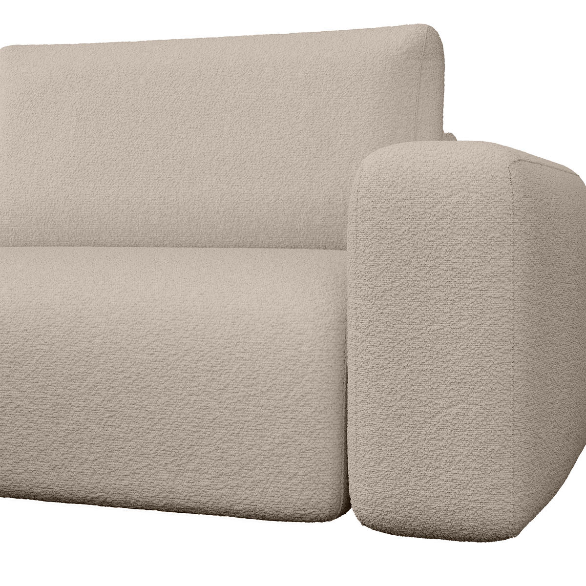 ECKSOFA TALW L MINI mit Schlaffunktion, Beige - Beige, Textil (257/148cm) - Fedve