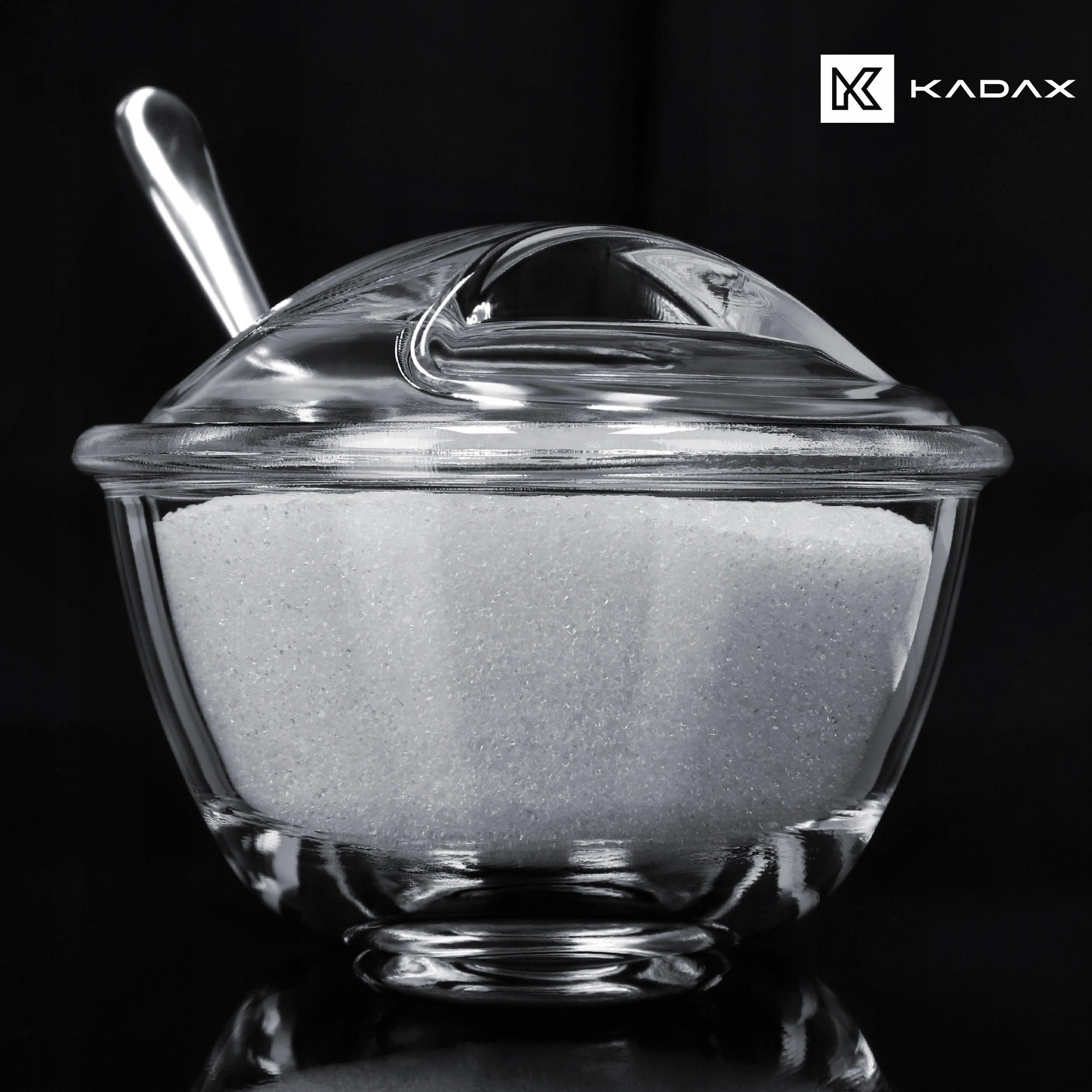 ZUCKERDOSE aus Glas mit Deckel 12x9 cm - Transparent, Glas (12/12cm) - KADAX