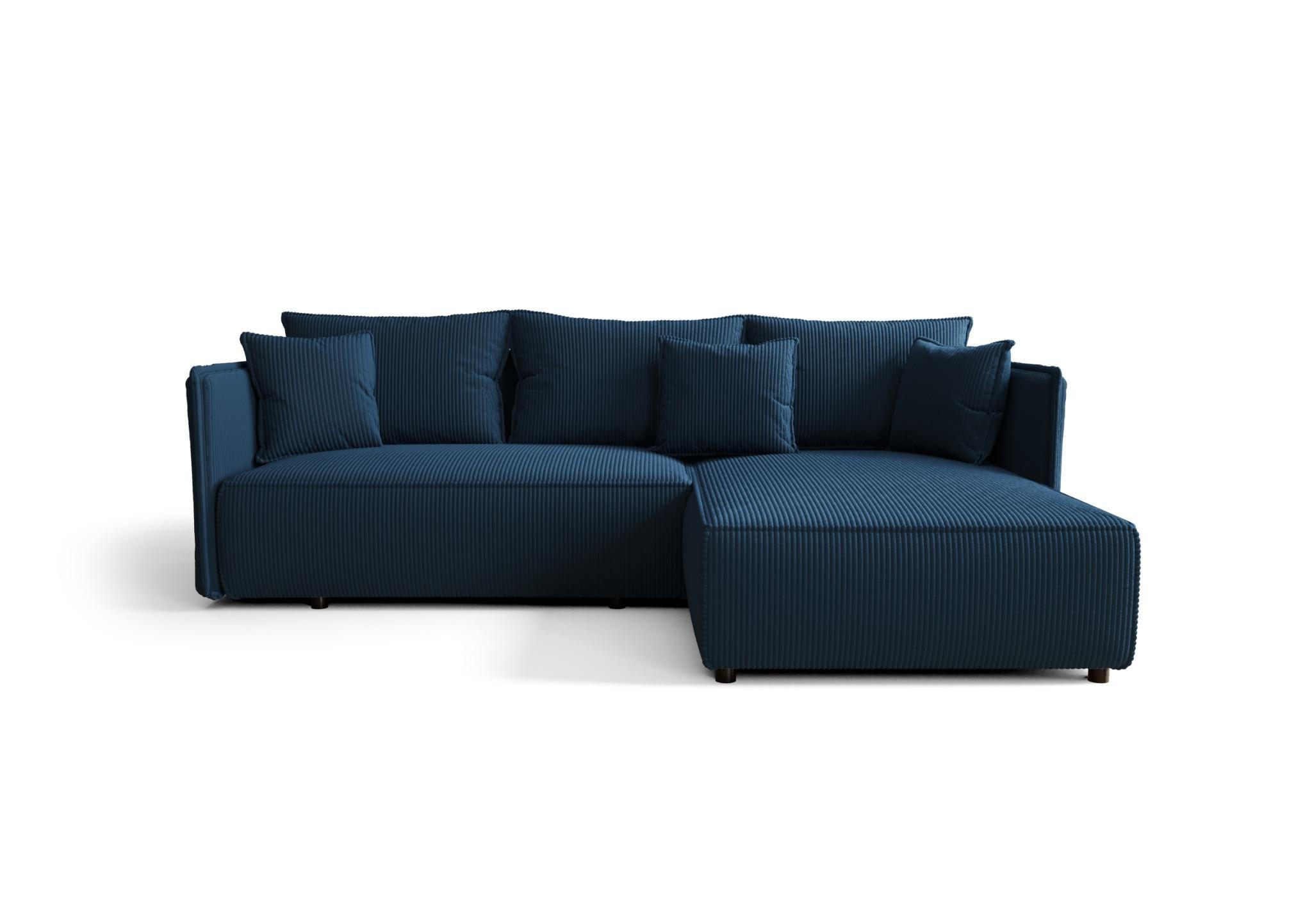ECKSOFA mit Schlaffunktion MILANO R Poso 005 Rechts - Blau, Textil (245/185cm) - Bedante
