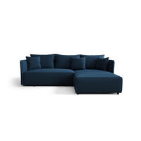 ECKSOFA mit Schlaffunktion MILANO R Poso 005 Rechts - Blau, Textil (245/185cm) - Bedante