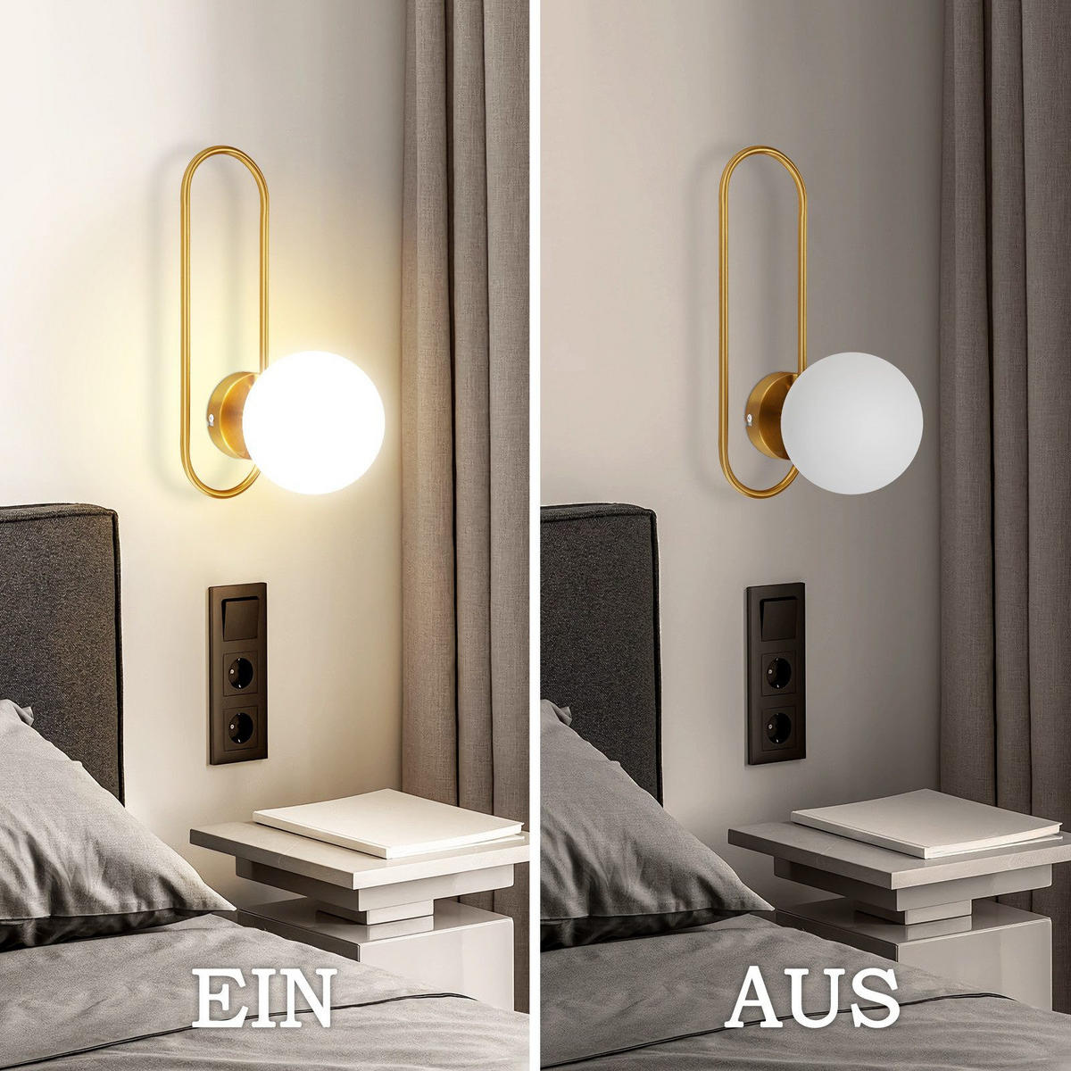 WANDLEUCHTE Marvelli - Goldfarben, Metall (34.5/18/16cm) - Nettlife