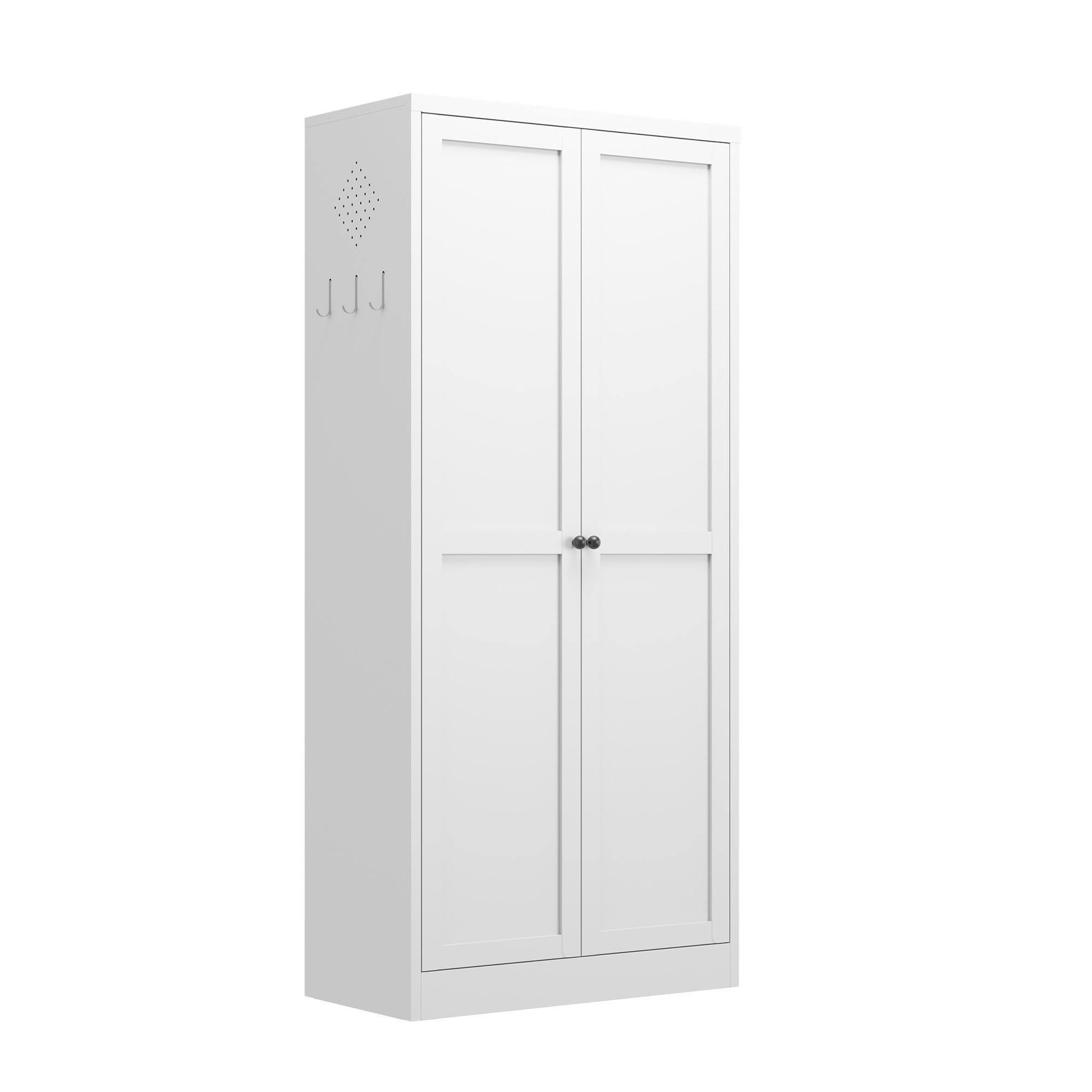 HIGHBOARD DE-38774 70/35/155 cm 4 verstellbare Böden Weiß - Weiß, Holzwerkstoff (70/155/35cm) - ComfortXL