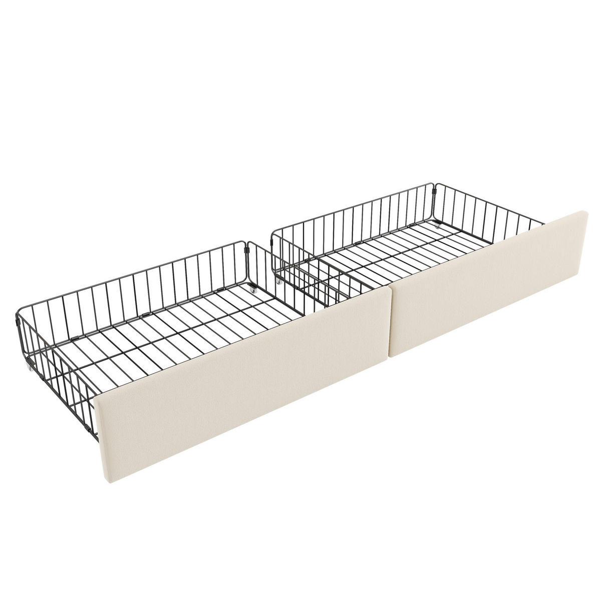 POLSTERBETT aus Samt 90x190 cm in Beige mit 2 Schubladen - Beige, Textil (90/190cm) - Modfu