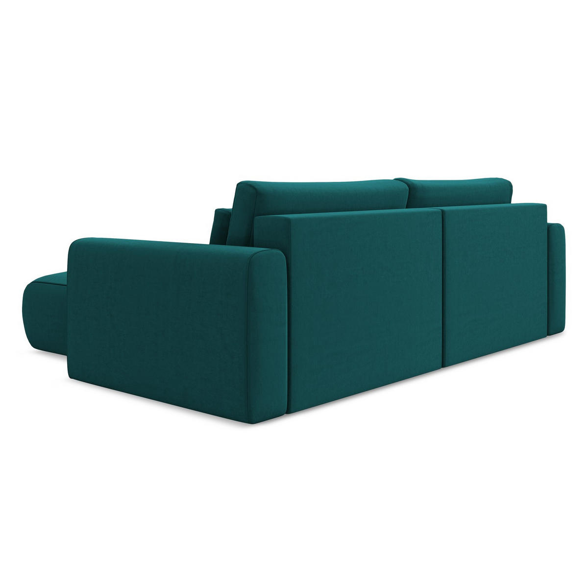 ECKSOFA mit Schlaffunktion Samt Stoff Blau - Blau/Petrol, Kunststoff/Textil (240/149cm) - LaMiaSofa