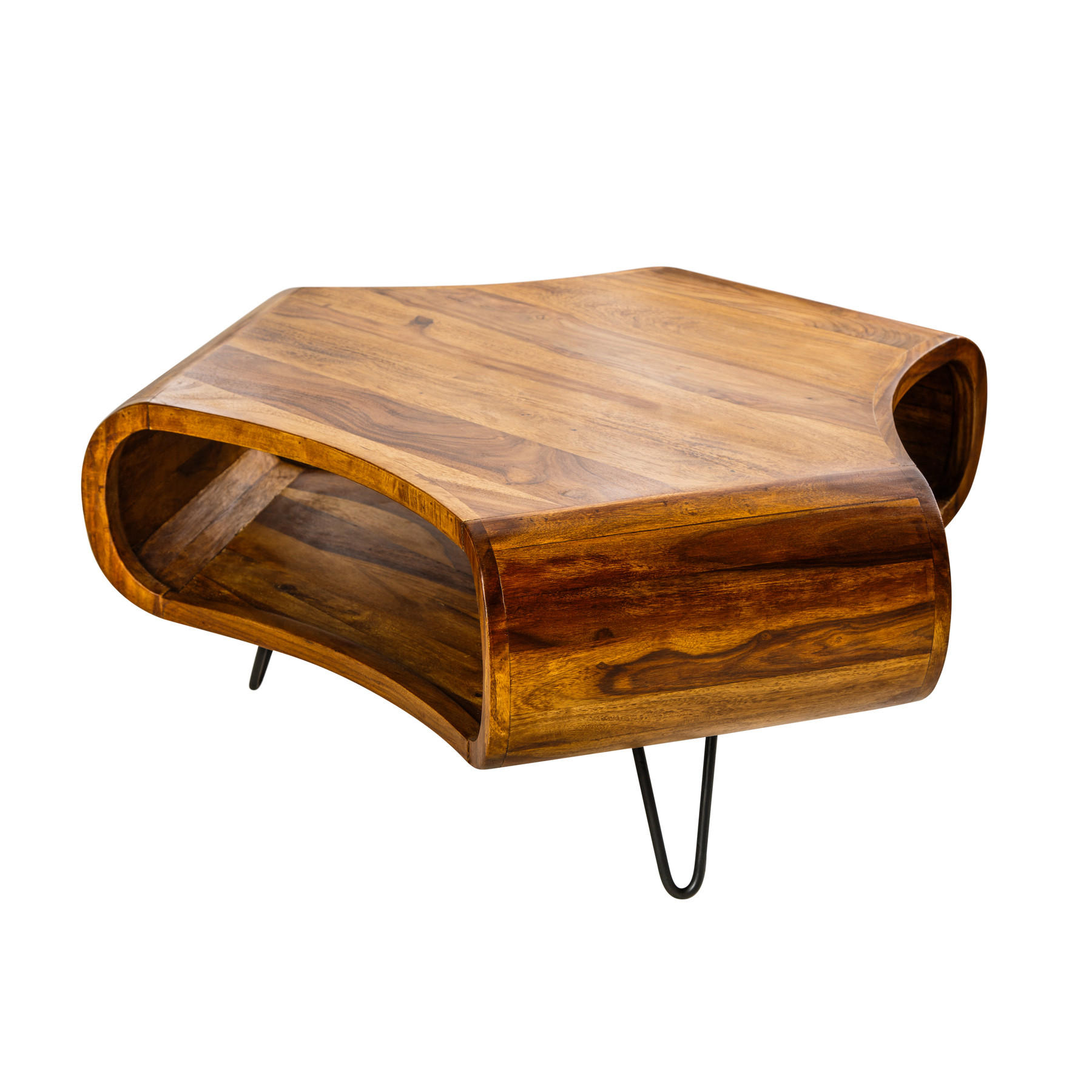 COUCHTISCH ORGANIC LIVING Sheesham rechteckig Natur 90cm - Braun, Holz/Metall (80/90/38cm) - riess-ambiente