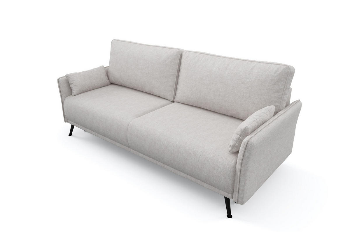 SCHLAFSOFA - Sofa Hoya - Hellgrau - Hellgrau/Schwarz, Holzwerkstoff (219/96/104cm) - Möblo
