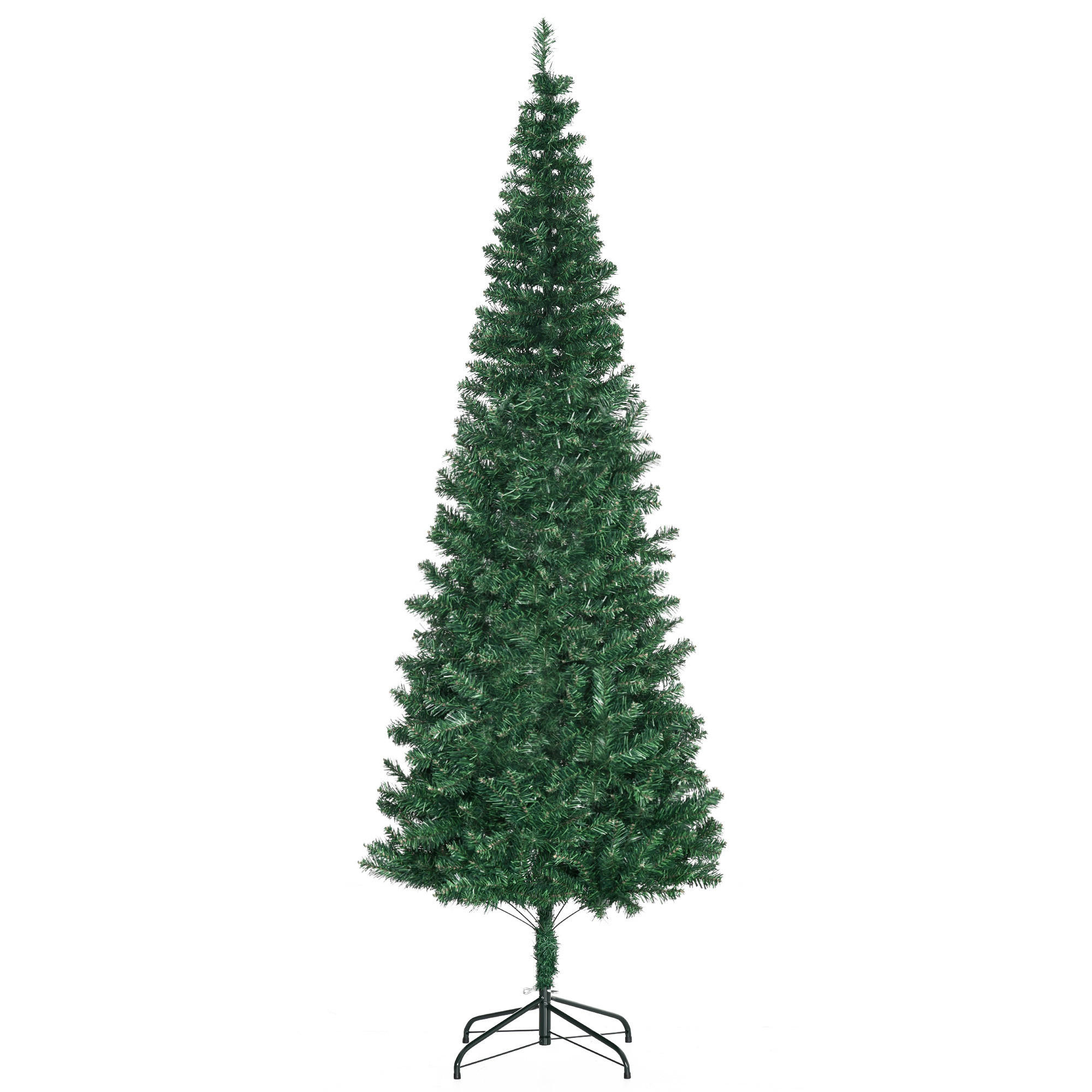 WEIHNACHTSBAUM Christbaum Kunsttanne Tannenbaum mit Beere Metallfuß PET - Grün, Kunststoff (210cm) - HOMCOM