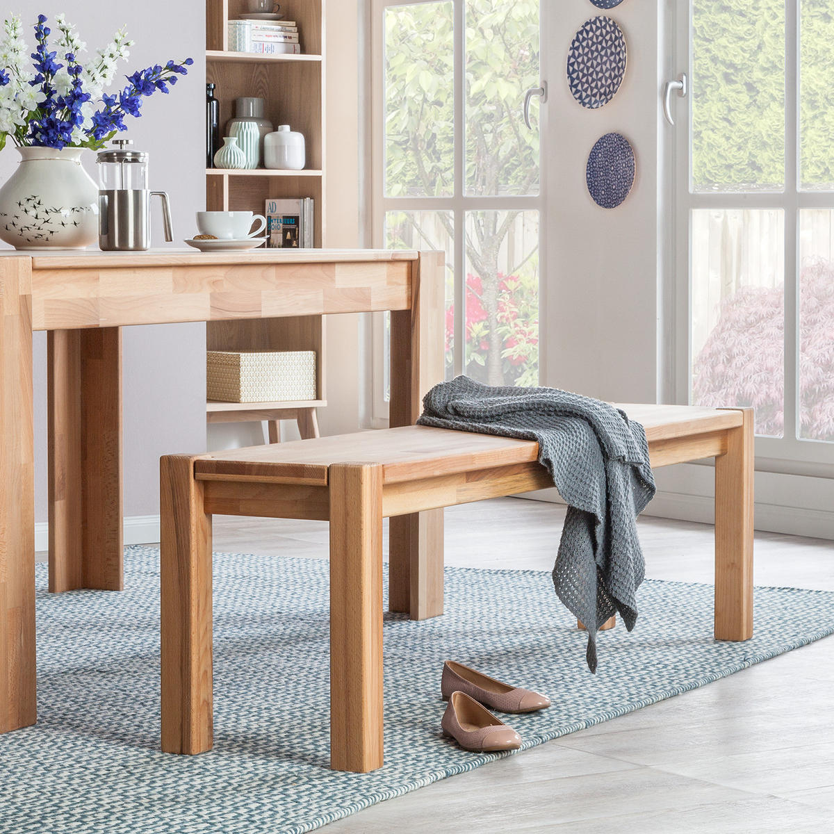 SITZBANK - Kernbuche massiv - Kernbuche, Holz (160/45/35cm) - home24