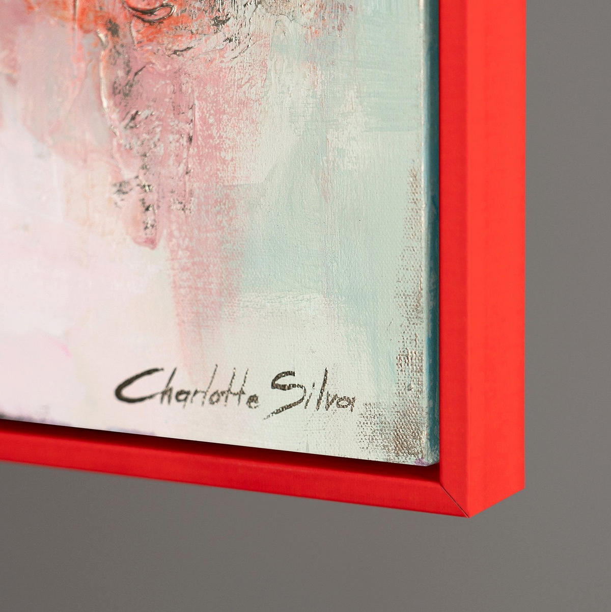 GEMÄLDE Stille Konsonanz Schattenfugenrahmen Rot 180x120 cm - Rot, Holz (180/120cm) - YS-art gallery