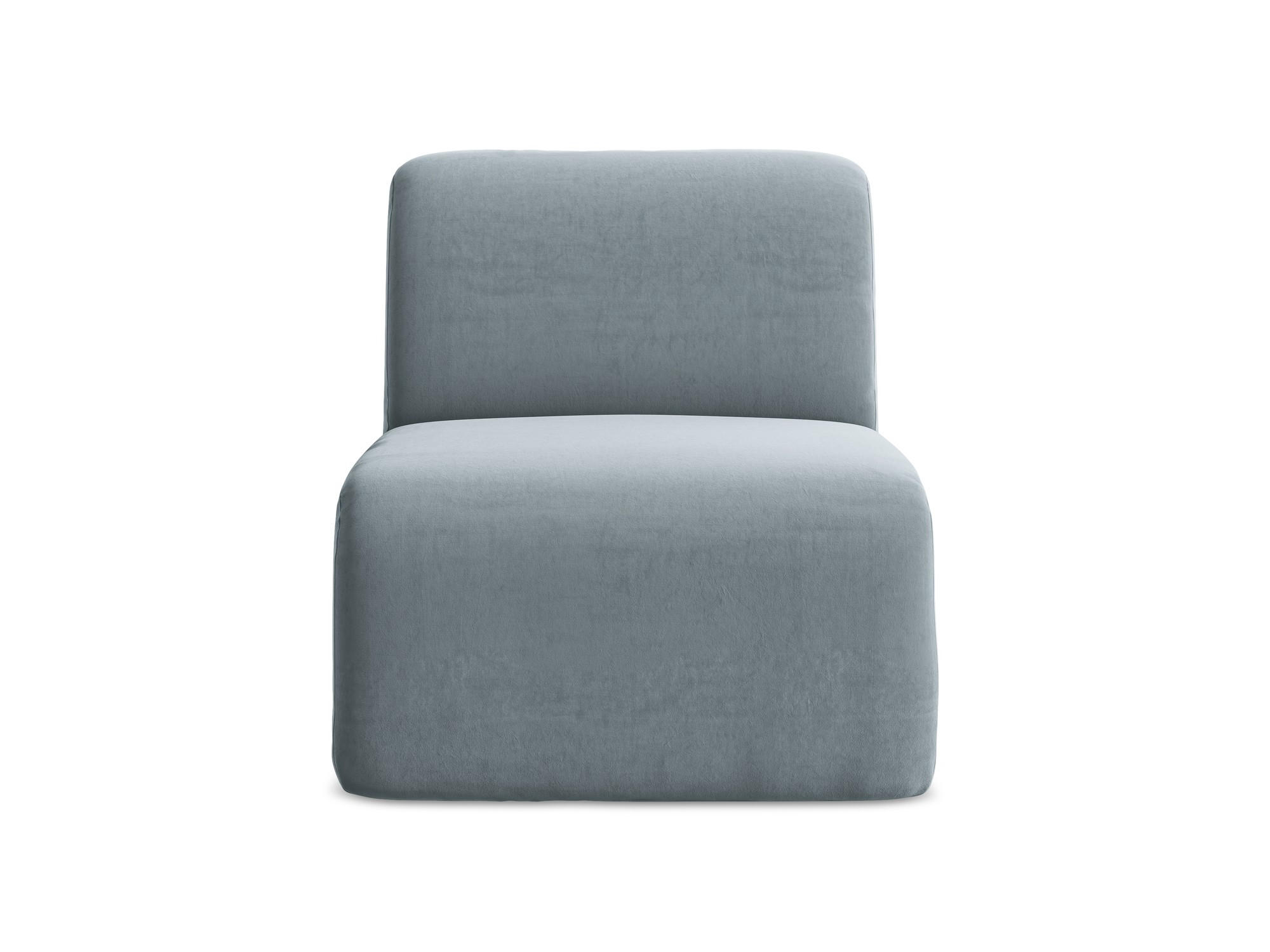 SOFAELEMENT Samt Stoff Blau - Schwarz/Hellblau, Holzwerkstoff/Kunststoff (70/75/94cm) - Makamii