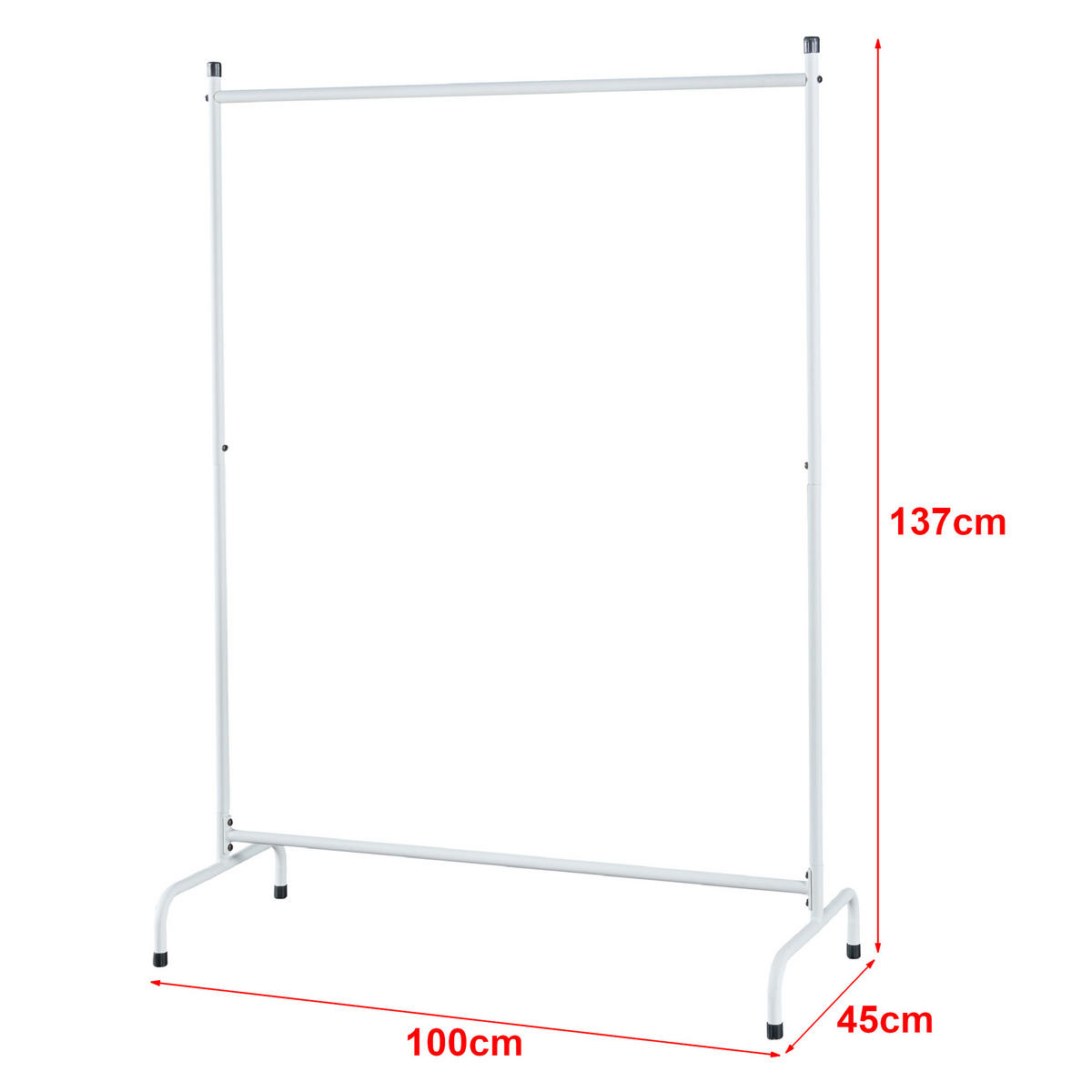 GARDEROBENSTÄNDER Haderup - Weiß, Metall (100/137/45cm) - [en.casa]
