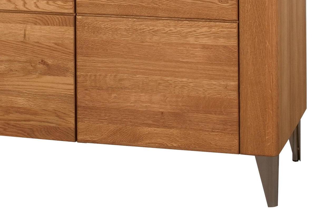KOMMODE Latina Honig Eiche 155 / 42 / 91cm - Honigeiche/Braun, Holz/Metall (155/91/42cm) - Feldmann-Wohnen