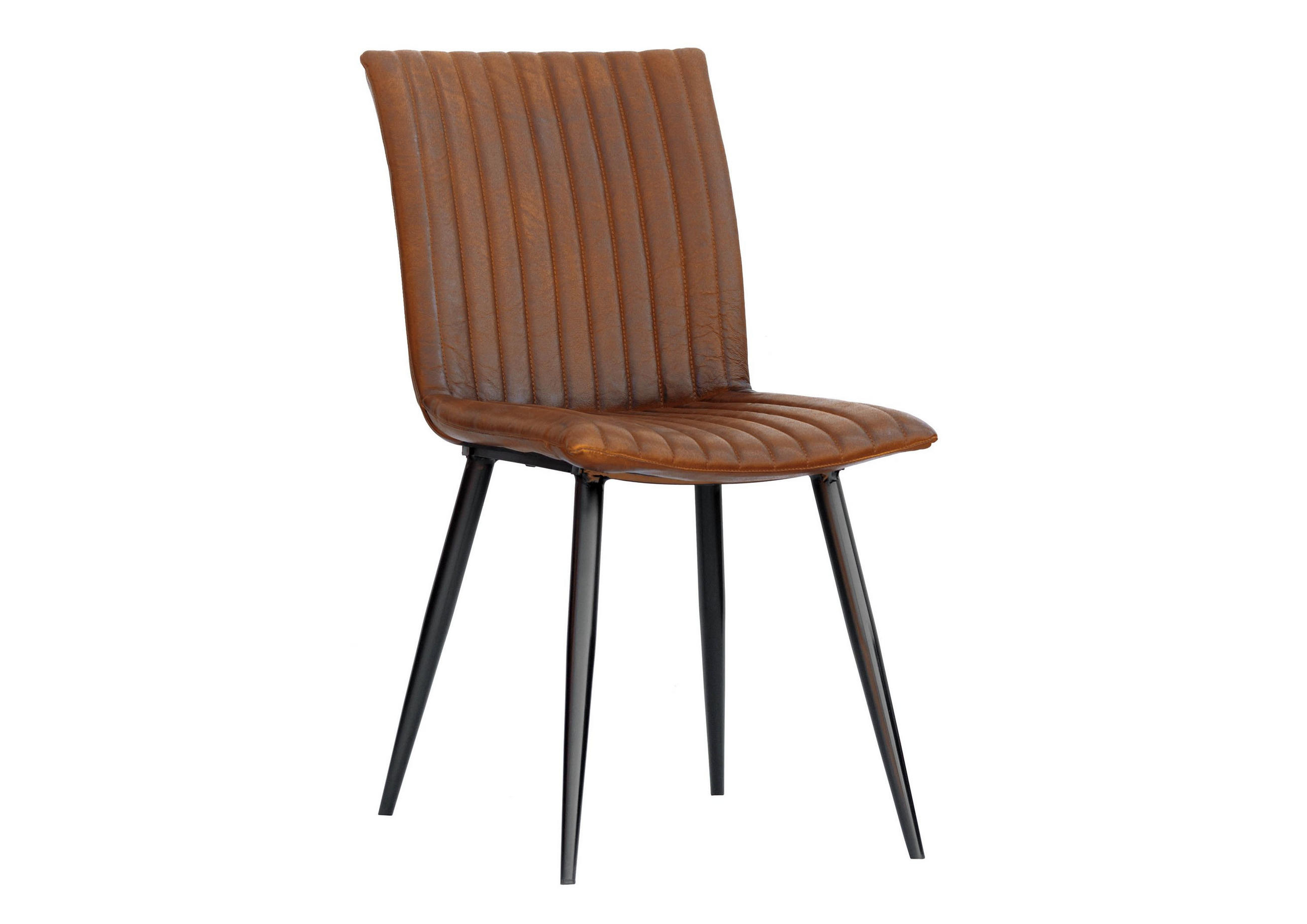 STUHL Echtleder (Büffel) 45 x 62 x 88 cm hellbraun IRON LABEL #10 - Braun, Leder (45/88/62cm) - Massivmoebel24