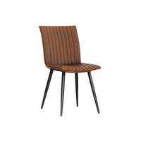 STUHL Echtleder (Büffel) 45 x 62 x 88 cm hellbraun IRON LABEL #10 - Braun, Leder (45/88/62cm) - Massivmoebel24