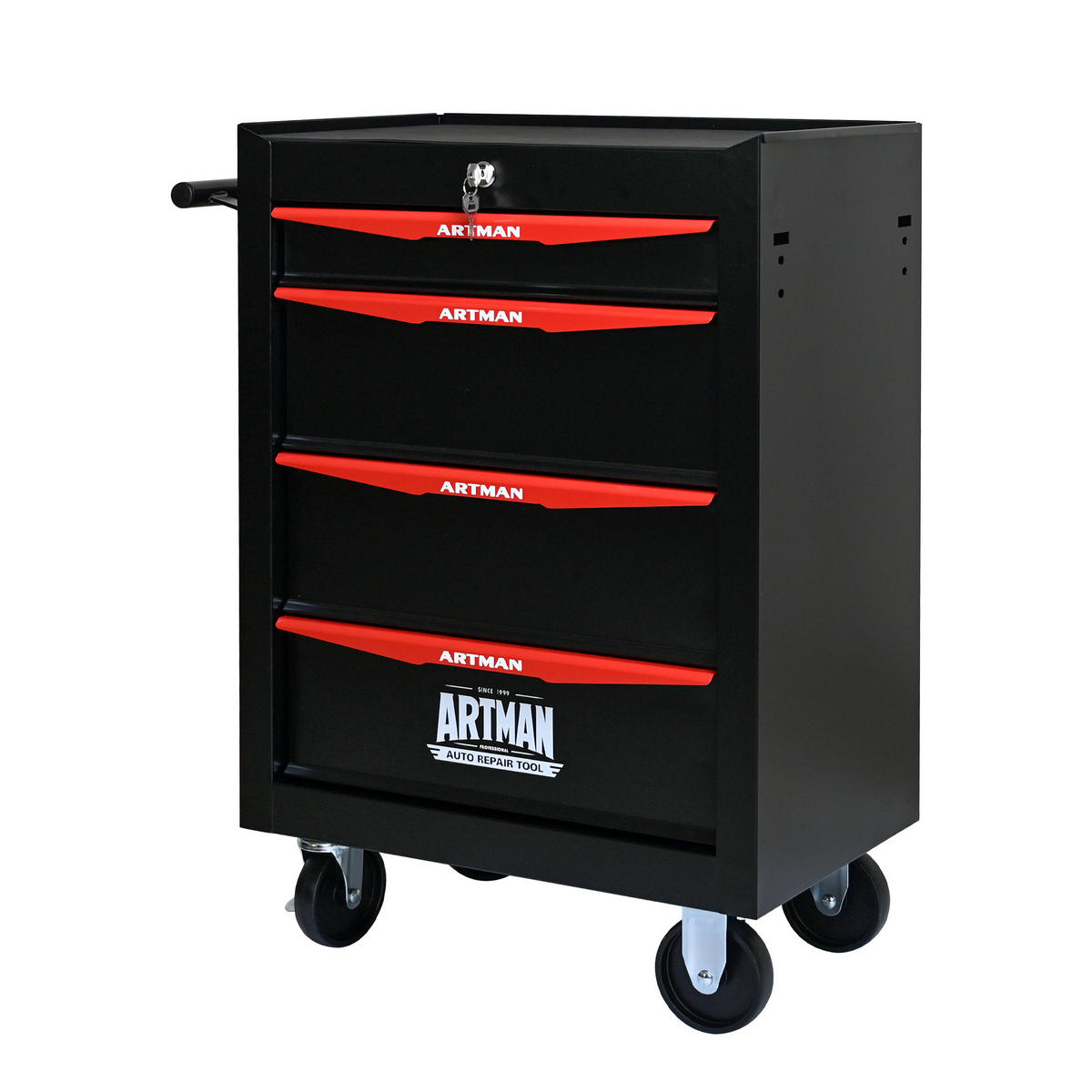 KOMBINATIONS-WERKZEUGKASTEN – 4 Schubladen – 508 mm (20 Zoll) – Farbgebung: Schwarz und Rot - Multicolor, Metall (33/77.5/60cm) - DCA