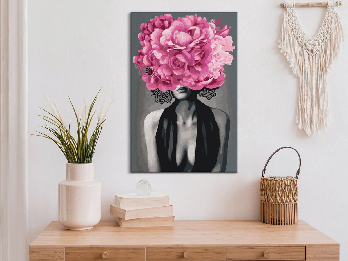 MALEN NACH ZAHLEN 40/50 cm - Pink/Schwarz, Textil (1.4/50cm) - KUNSTLOFT