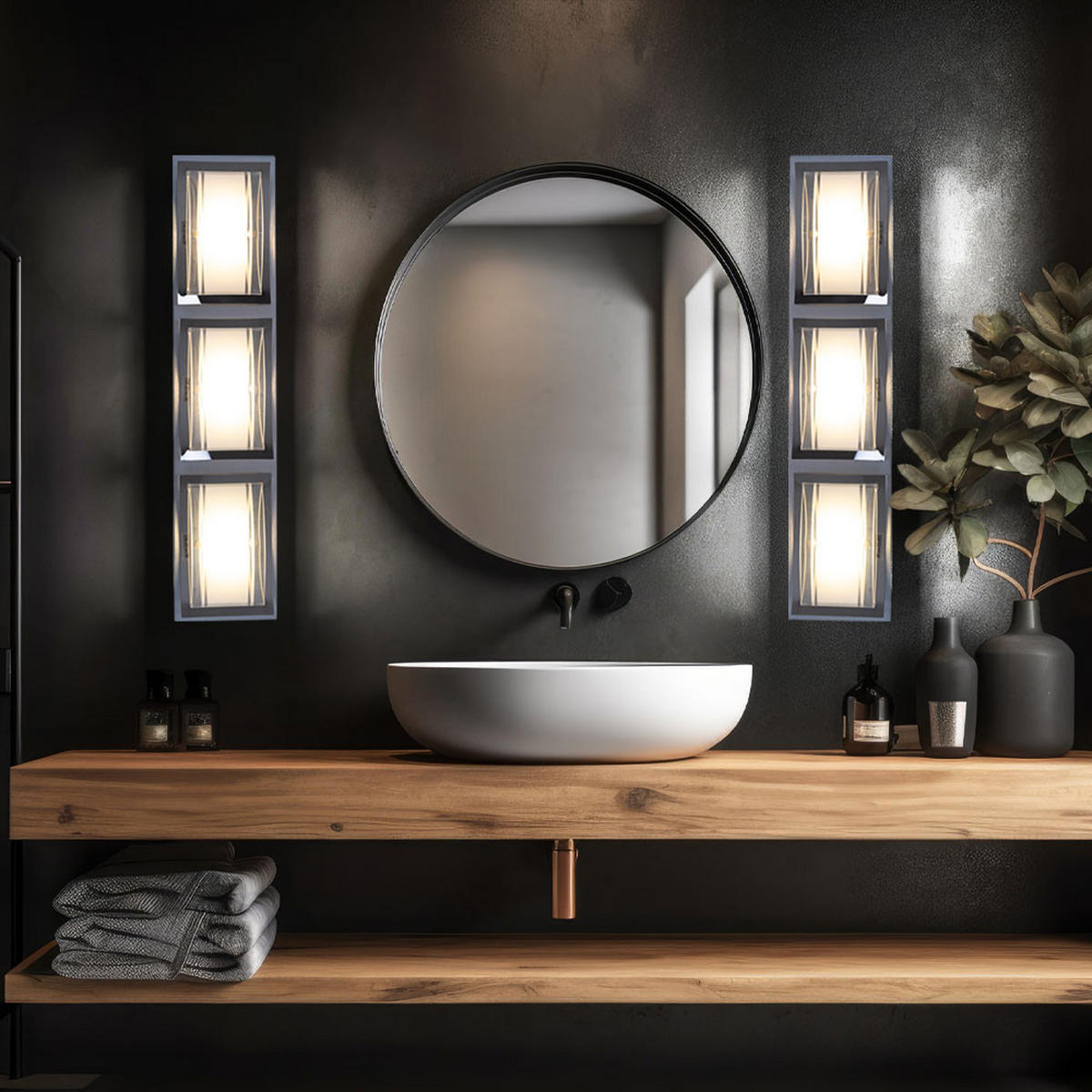 LED WANDLEUCHTE ADONIA Silber Aluminium Glas klar satiniert - Silberfarben, Glas (10/6.5/45cm) - Esto