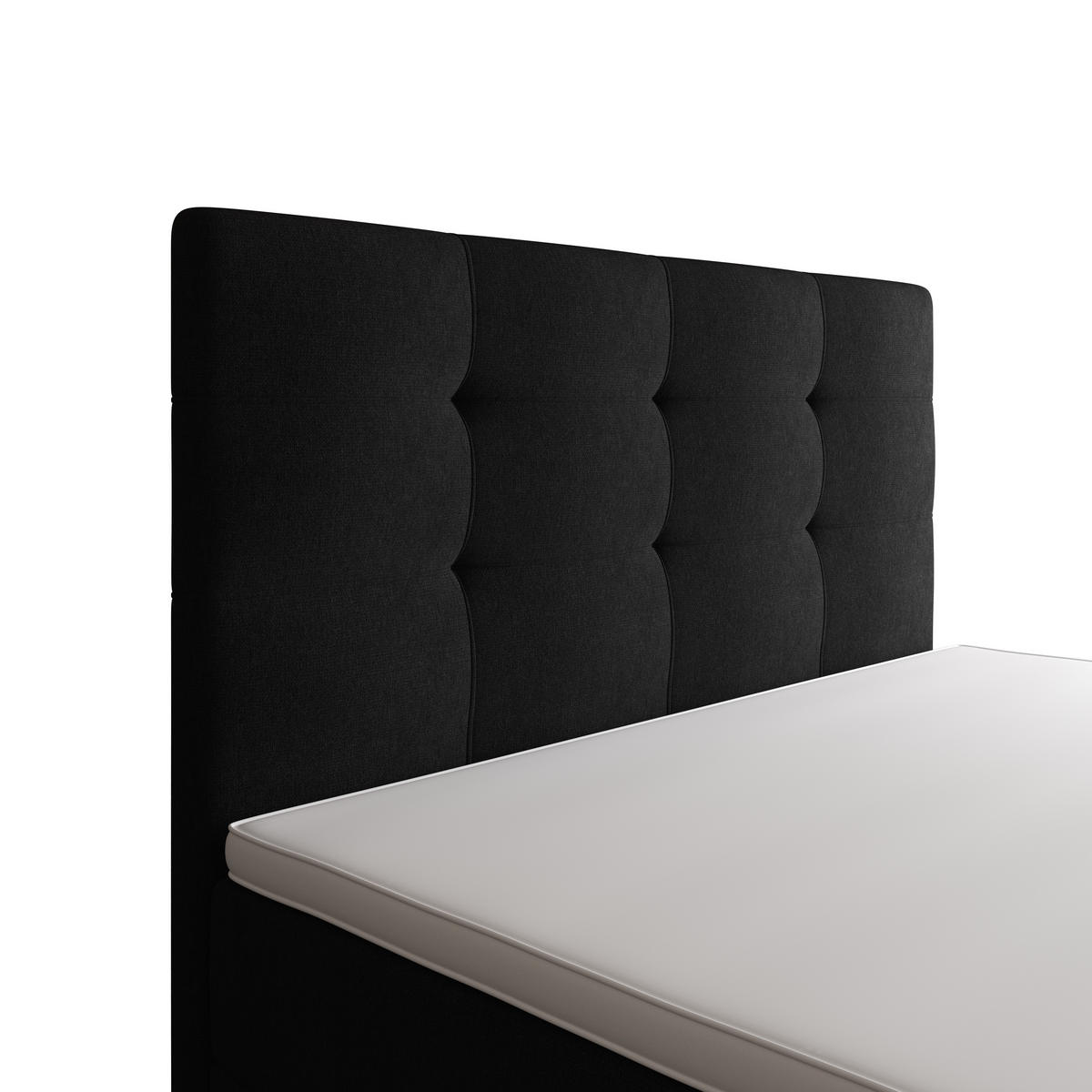 BOXBETT FADO 11 120x200, mit Matratze H3, Bonell und Topper, Cosmic 100 - Schwarz, Holz/Kunststoff (120/200cm) - Bedante