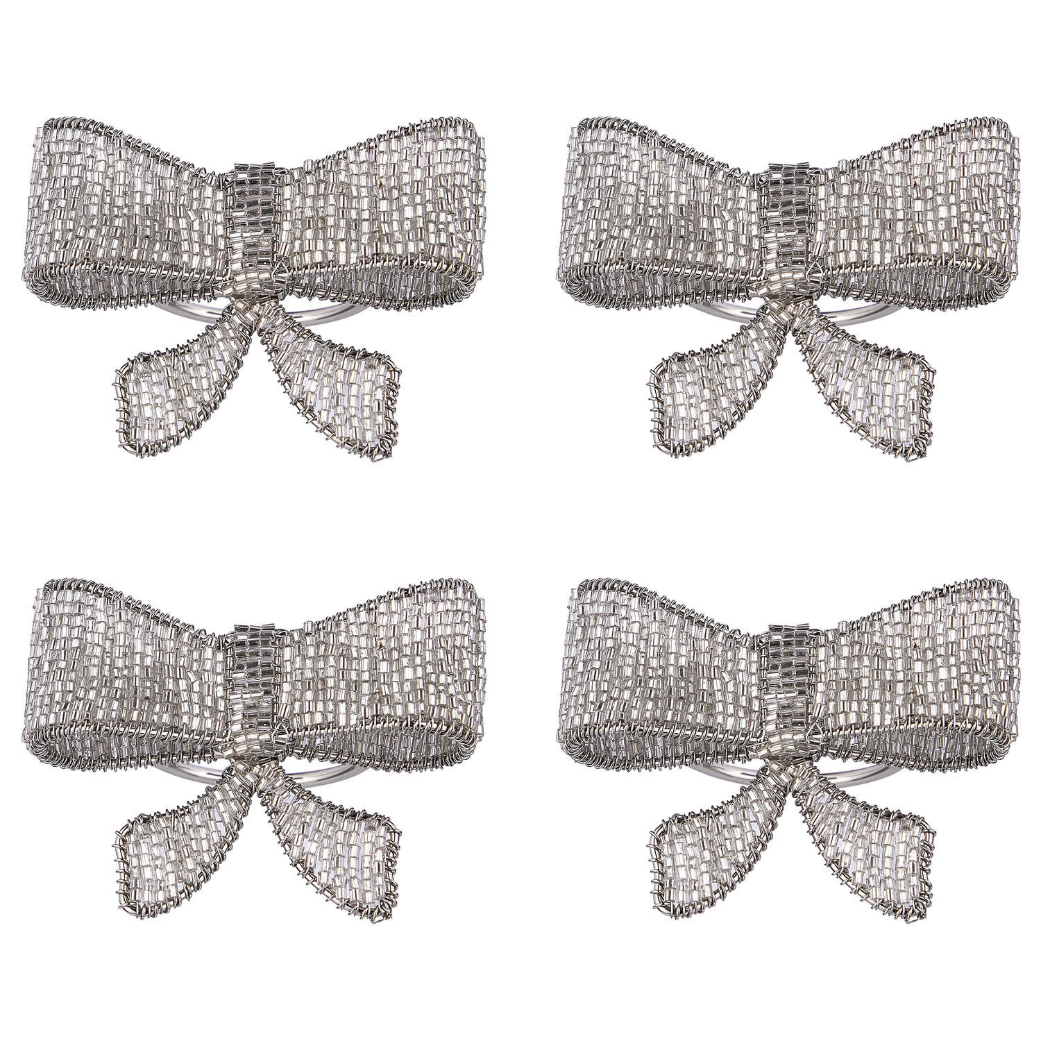 SERVIETTENRING ROYAL HEIGHTS 4er-Set - Silberfarben, Glas/Metall (7/6cm) - Butlers