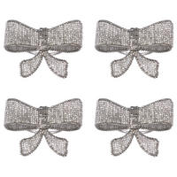 SERVIETTENRING ROYAL HEIGHTS 4er-Set - Silberfarben, Glas/Metall (7/6cm) - Butlers