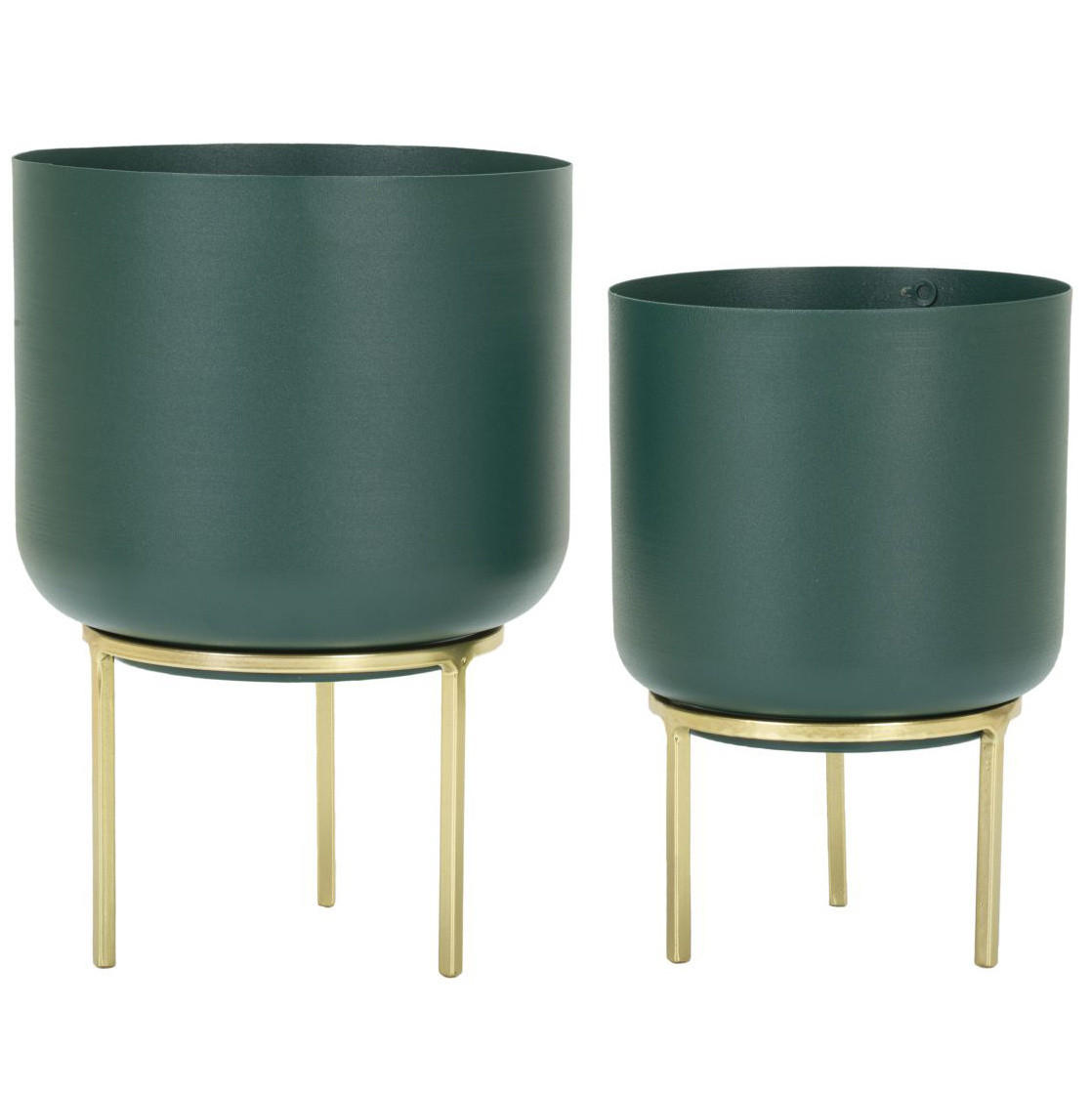 ÜBERTOPF Greent 2er-Set - Grün, Metall (20/29cm) - Mauro Ferretti