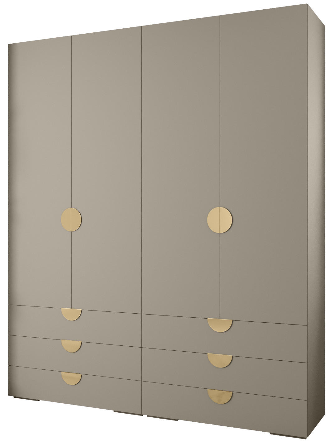 Abiks Möbel Garderoben-Set Kaschmir, Gold 200x236.7x47 cm