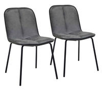 STÜHLE 2-tlg., Grau - Grau, Holz (49/82/61cm) - Oviala
