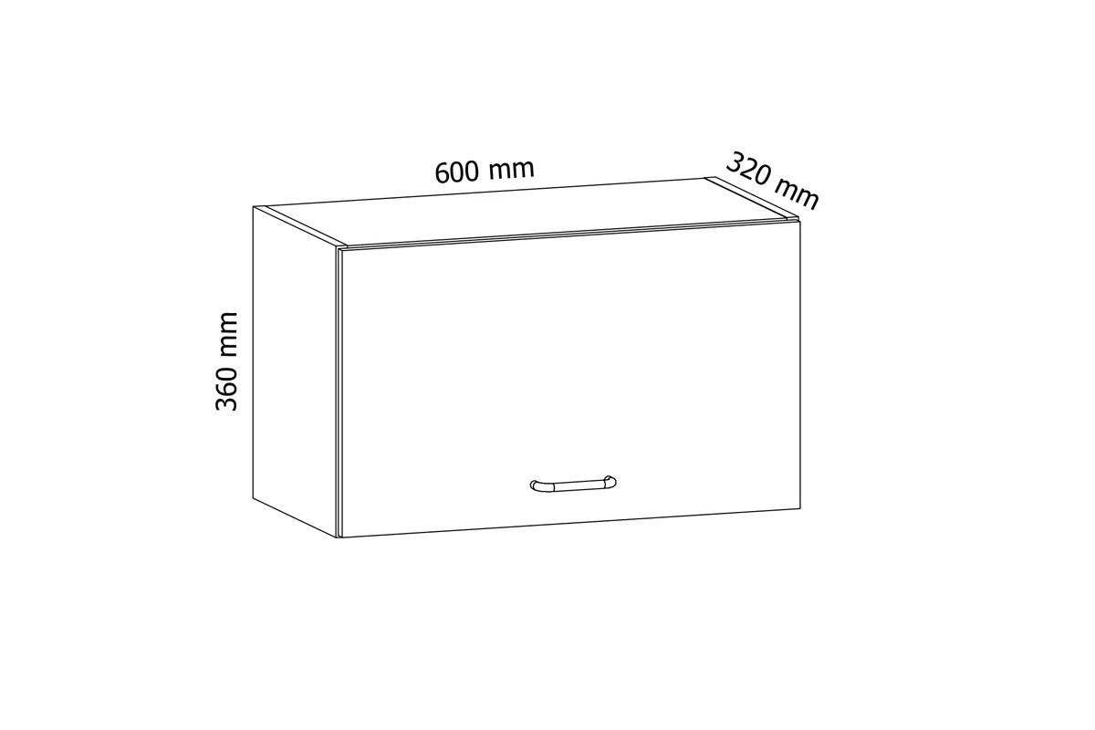 HÄNGESCHRANK – 60 cm – G60KN – Velmora – Weiß / Weiß Hochglanz - Weiß Hochglanz, Holzwerkstoff (60/36/32cm) - ROYAL24_MARKT